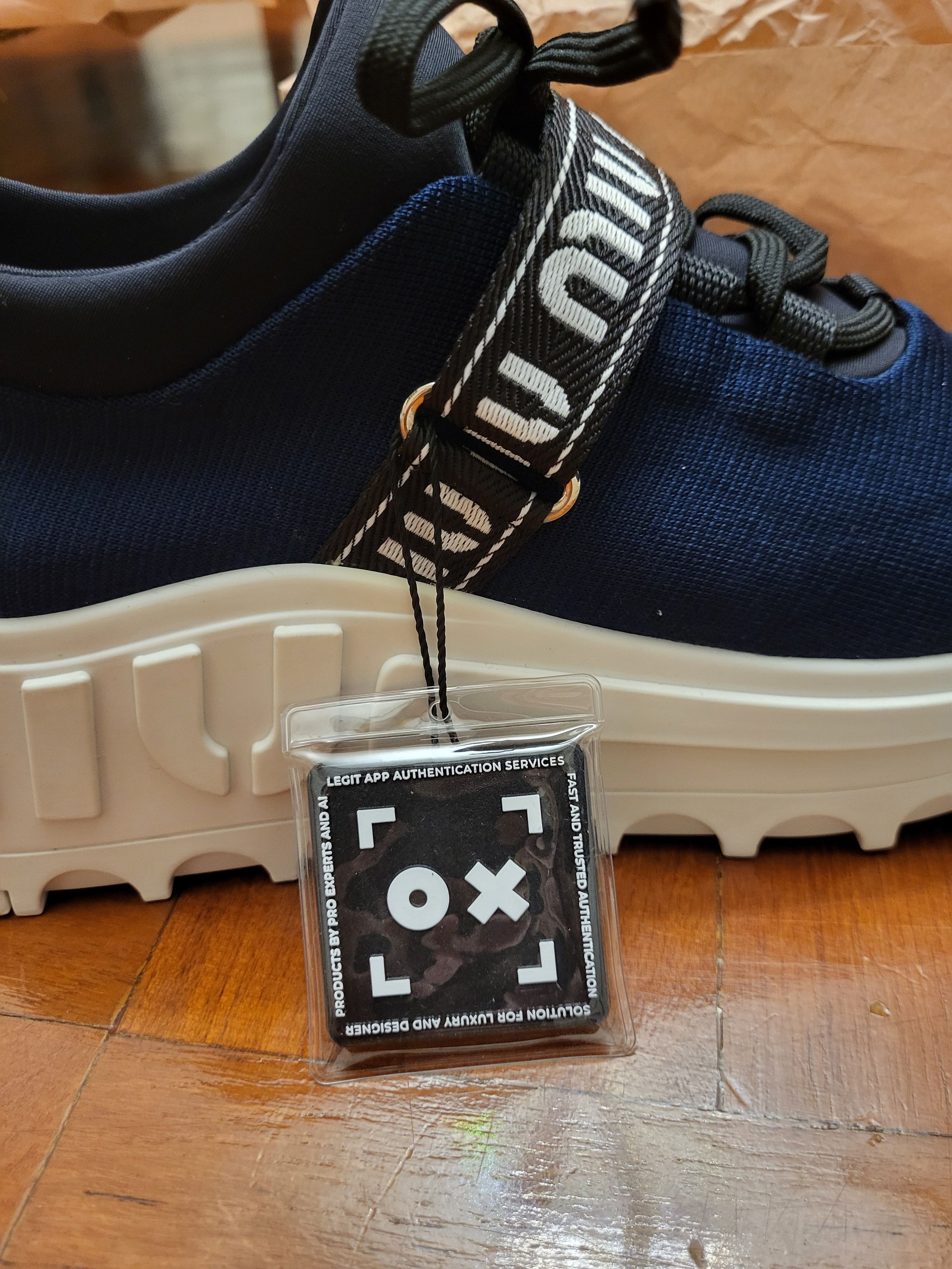 Miu Miu Navy Blue Chunky Sole Sneakers EU37 - Women's Designer Shoes Size US 7 / IT 37 - 7 Thumbnail