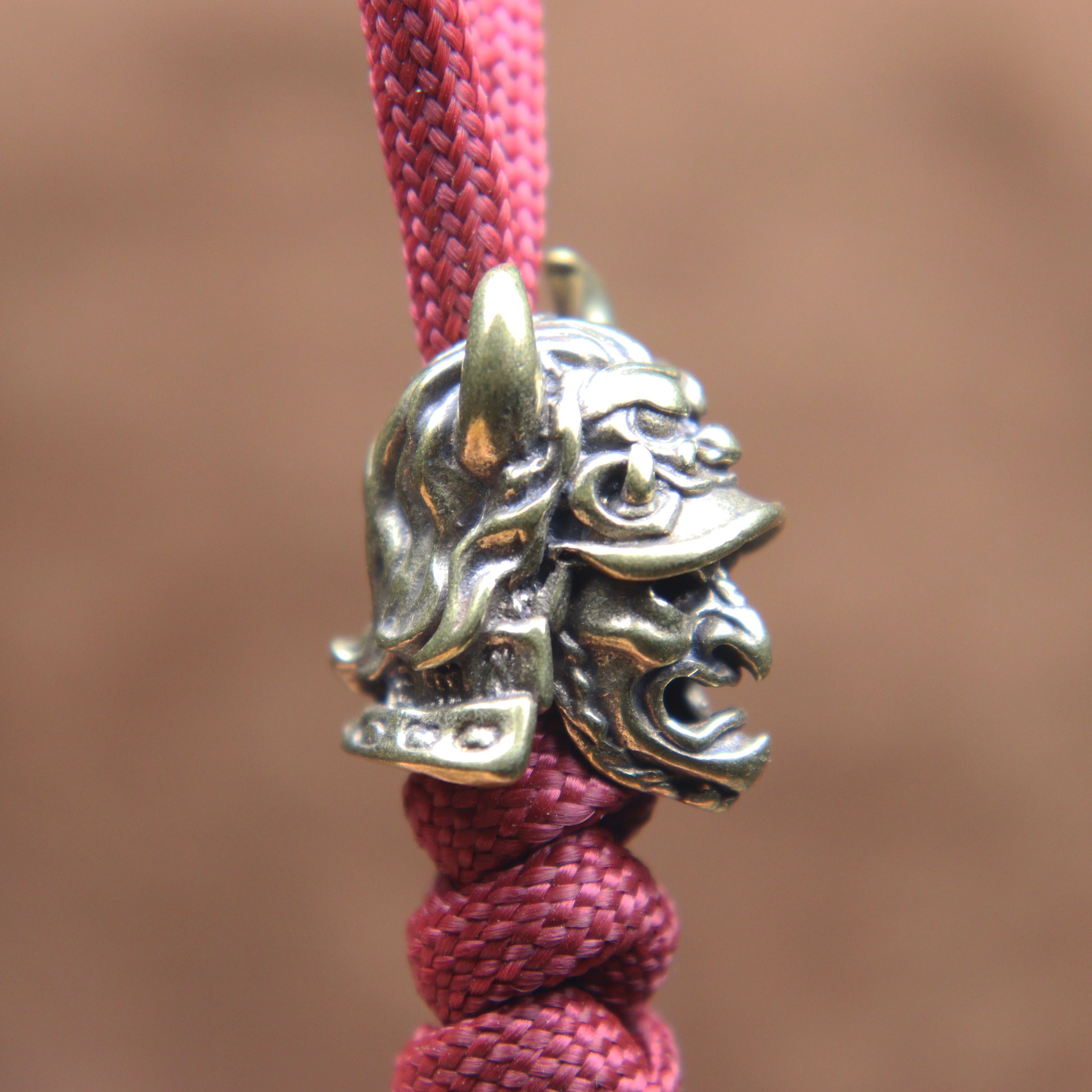 Handmade 3Pcs Samurai Helmet Knife Beads Paracord Bead Zipper Charms Size ONE SIZE - 5 Thumbnail