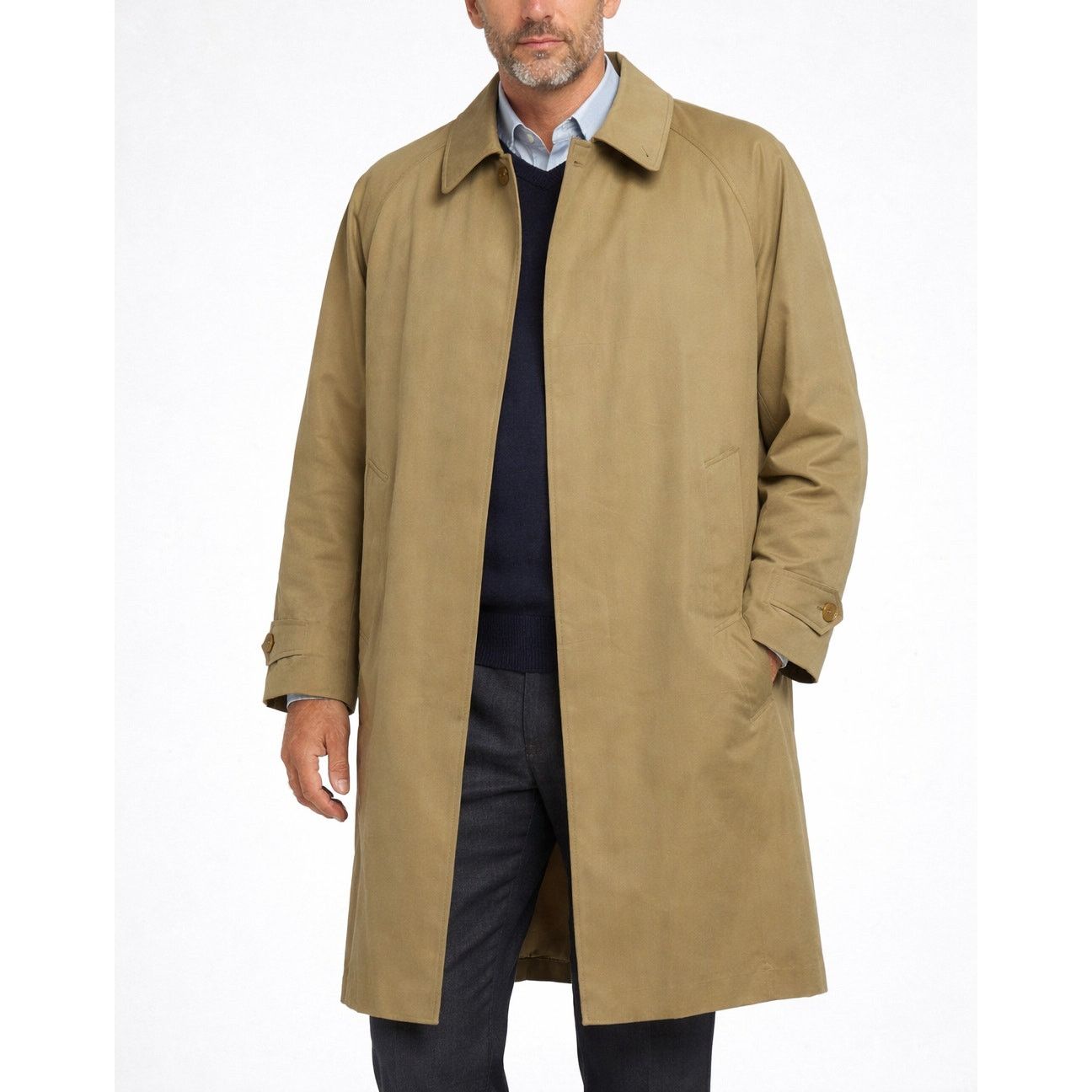 DAKS Daks Classic Khaki Brown Mac Coat, Men's Size US 44, EU 54 Size US XL / EU 56 / 4 - 1 Thumbnail