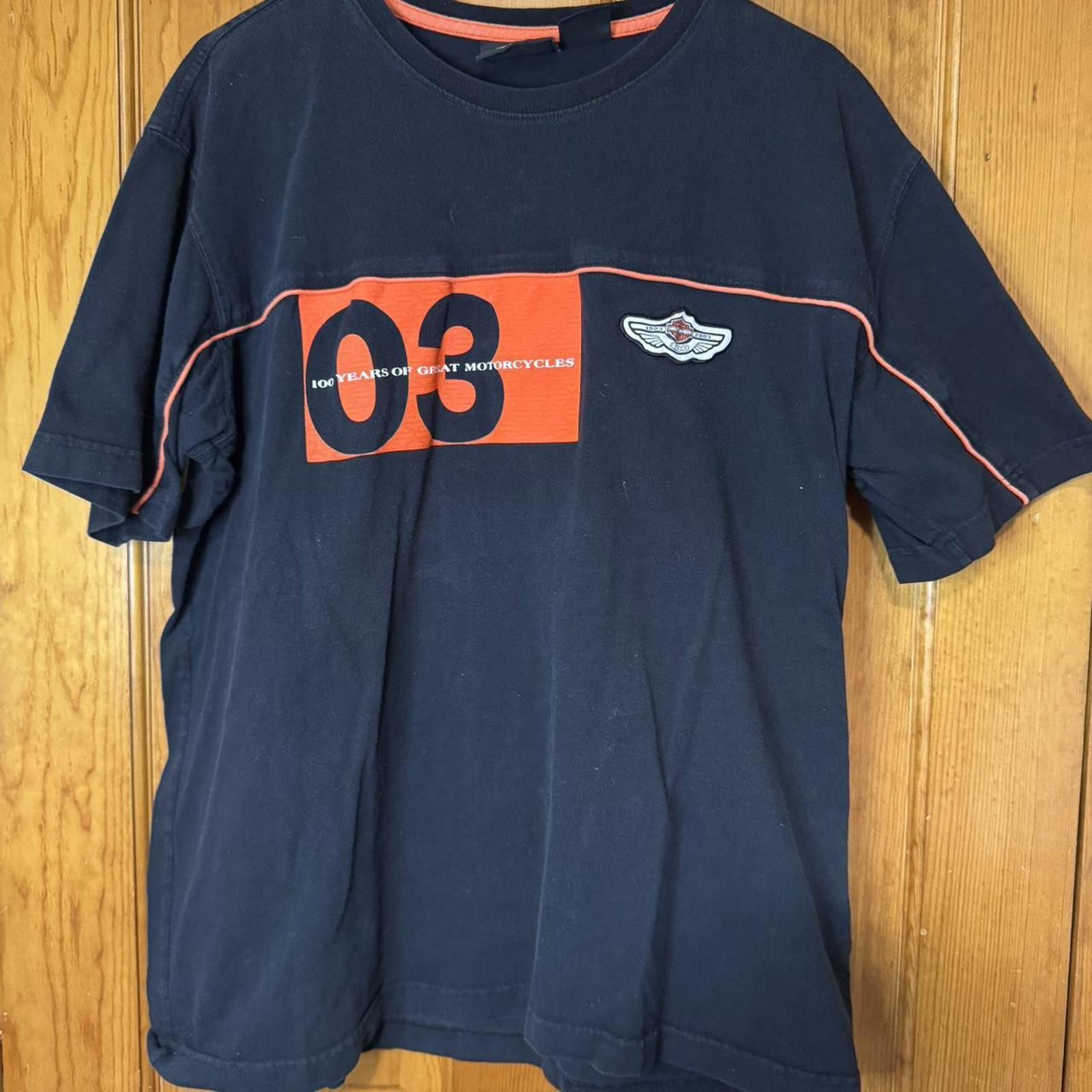 Harley Davidson Harley Davidson orange and blue t-shirt Size US XL / EU 56 / 4 - 1 Thumbnail