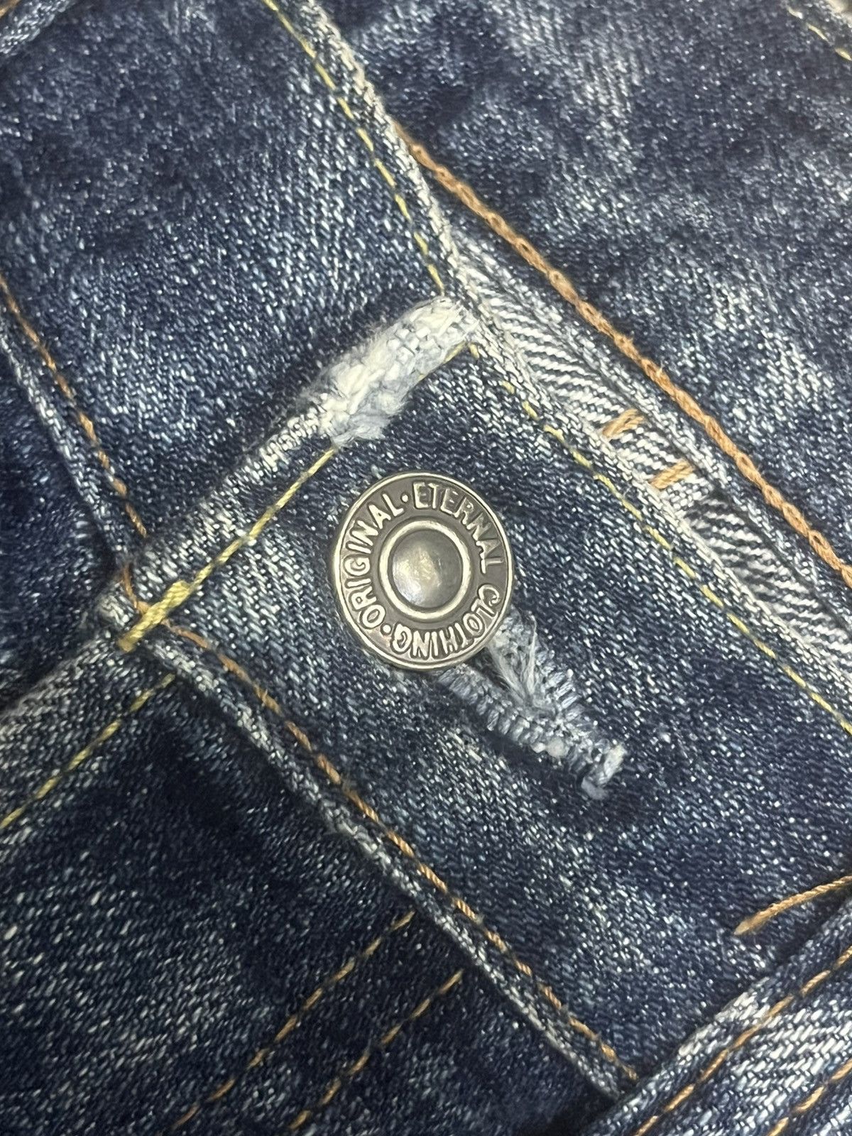 Eternal Vintage Japanese Brand Eternal Blue Faded Washed Slash Jeans Size US 32 / EU 48 - 6 Thumbnail