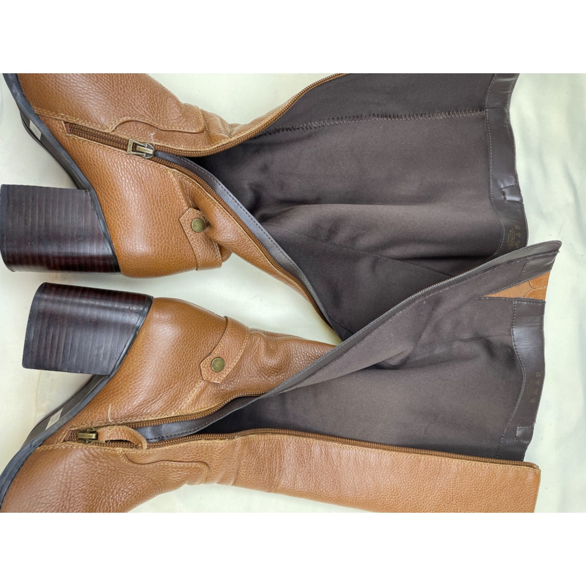 Franco Sarto Franco Sarto Womens Brown Pebbled Leather Heeled Boots Size Size US 8 / IT 38 - 7 Thumbnail