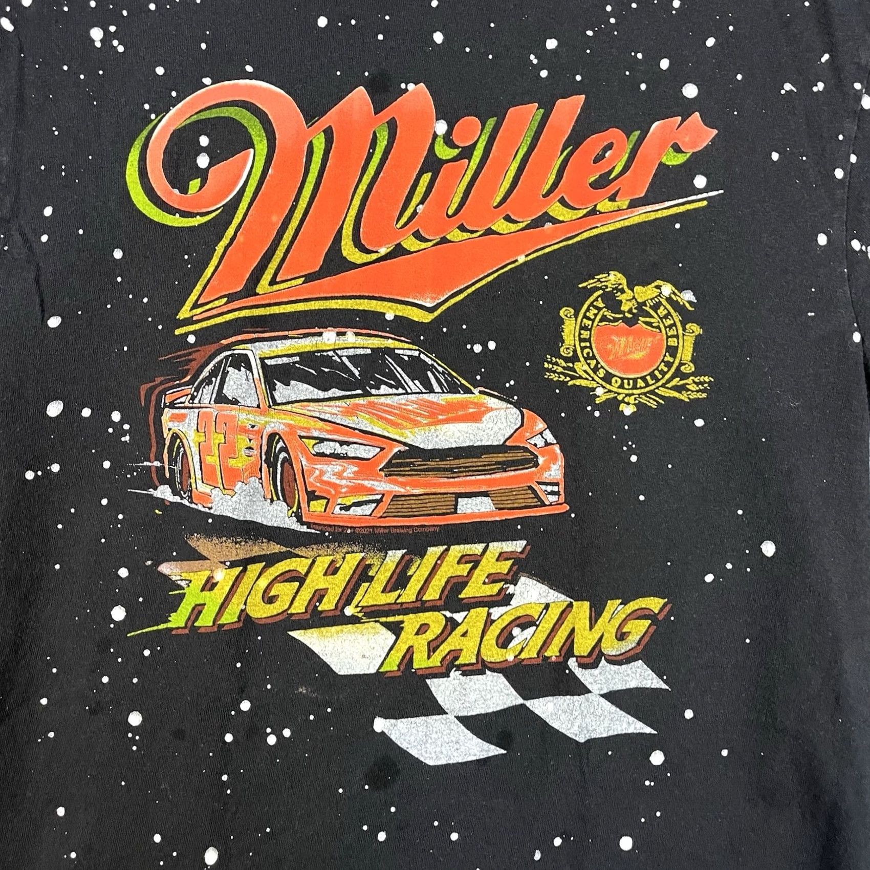 Junk Food Junk Food NASCAR Miller High Life Racing Graphic T-shirt Mens Medium Black AOP Size US M / EU 48-50 / 2 - 2 Thumbnail