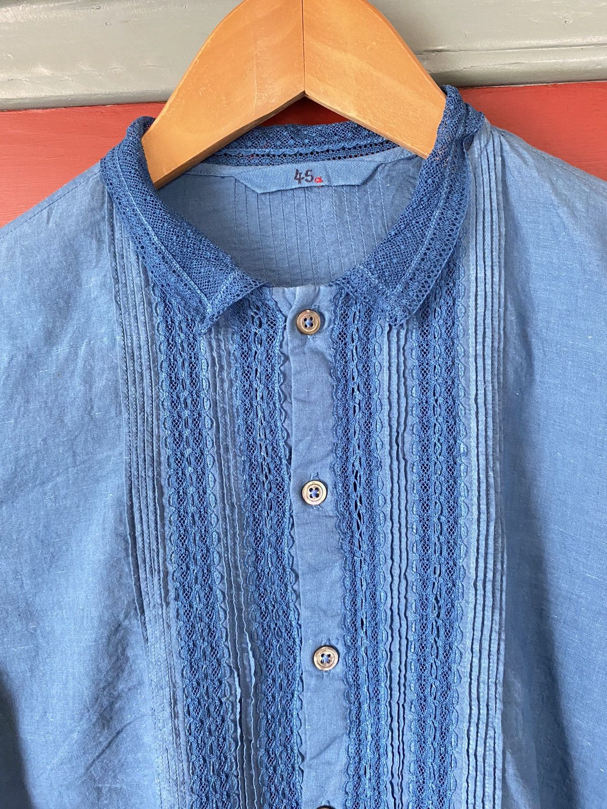 45rpm 45rpm Blue Indigo Embroidered Long-Sleeve Shirt Size XS / US 0-2 / IT 36-38 - 3 Thumbnail