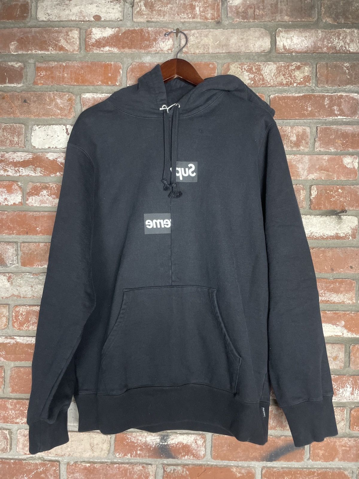 Comme Des Garcons Supreme Split Box Logo Hoodie | Grailed