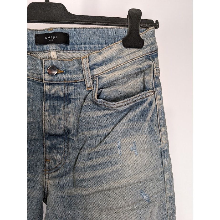 Amiri o1rshd1 Print Drip Logo Jeans in Clay Indigo Size US 32 / EU 48 - 9 Thumbnail