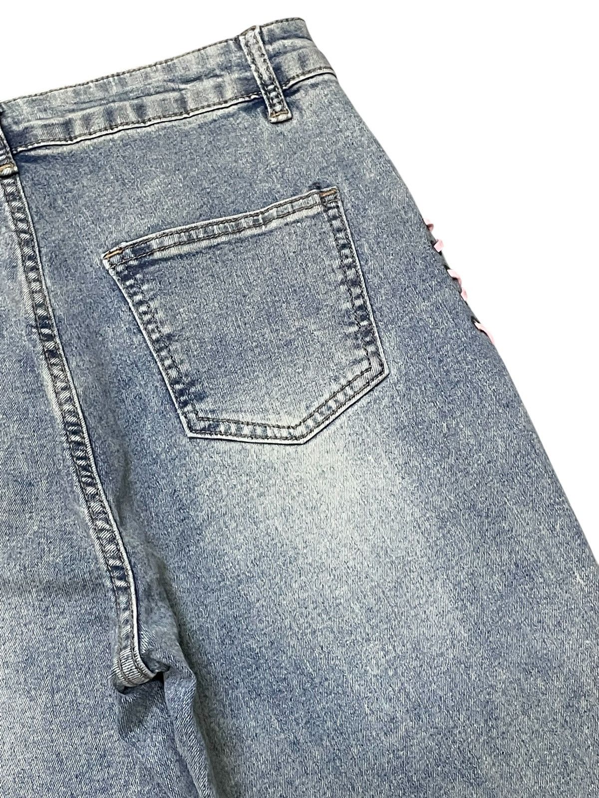 If Six Was Nine × LOWBOX × Le Grande Bleu (L.G.B.) Paneled Laces Flare Japanese Brand Vintage Jeans Size US 28 / EU 44 - 16 Thumbnail
