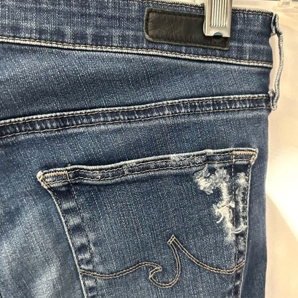 Vintage AG Adriano Goldschmied The Legging Ankle Skinny Jeans Blue Distressed 26R Womens Jeans 5-Pocket Stretch Cotton Blend Zip Button" Size 26" / US 2 / IT 38 - 3 Thumbnail