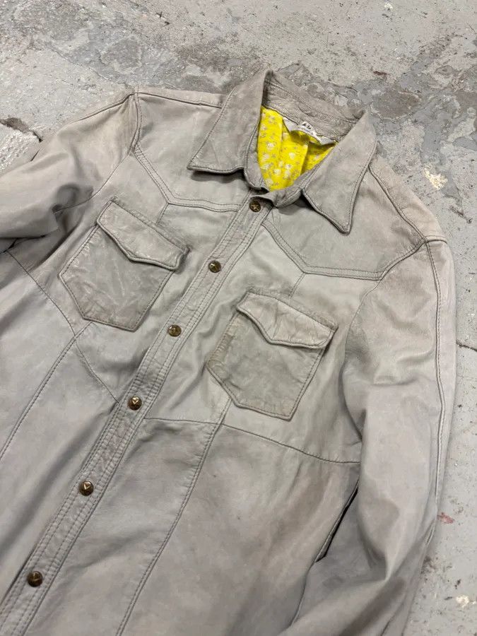 Giorgio Brato Giorgio Brato Grey Leather Buttoned Shirt Size US XS / EU 42 / 0 - 4 Thumbnail