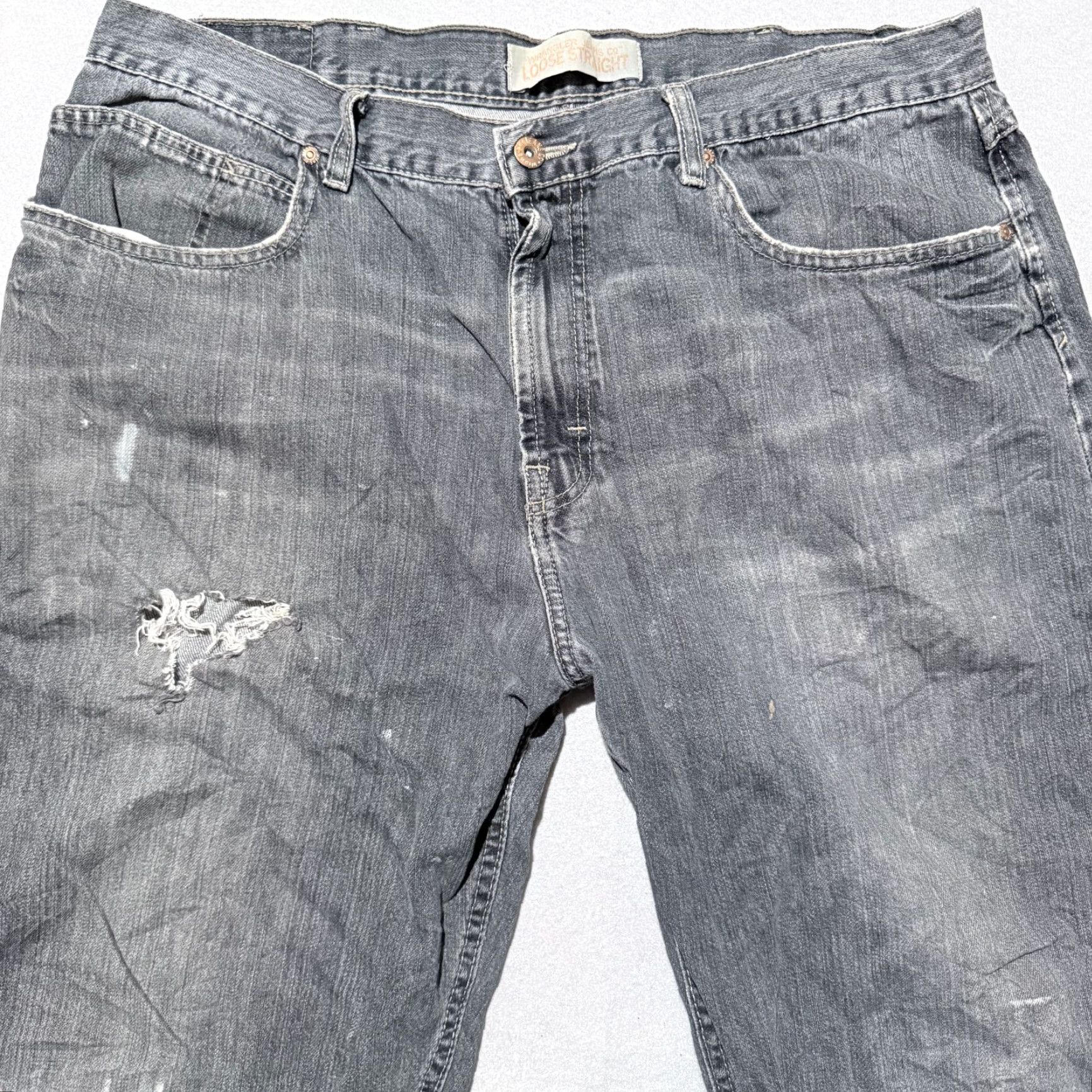 Wrangler Wrangler Jeans Men Gray Denim Mid Rise Classic Loose Straight Zip Fly 36x32 Jeans Size US 36 / EU 52 - 3 Thumbnail