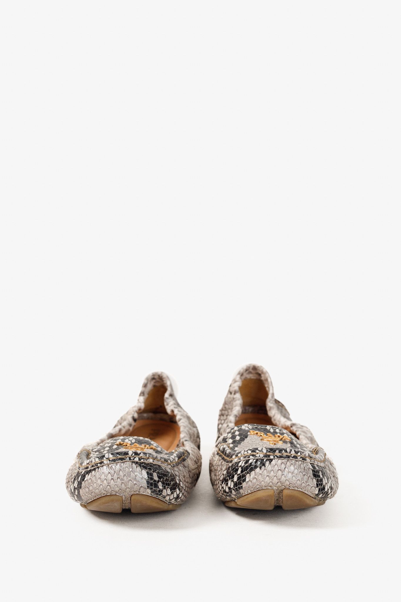 Prada Prada Reptile Embossed Driving-Style Leather Loafer Size US 9 / IT 39 - 3 Thumbnail