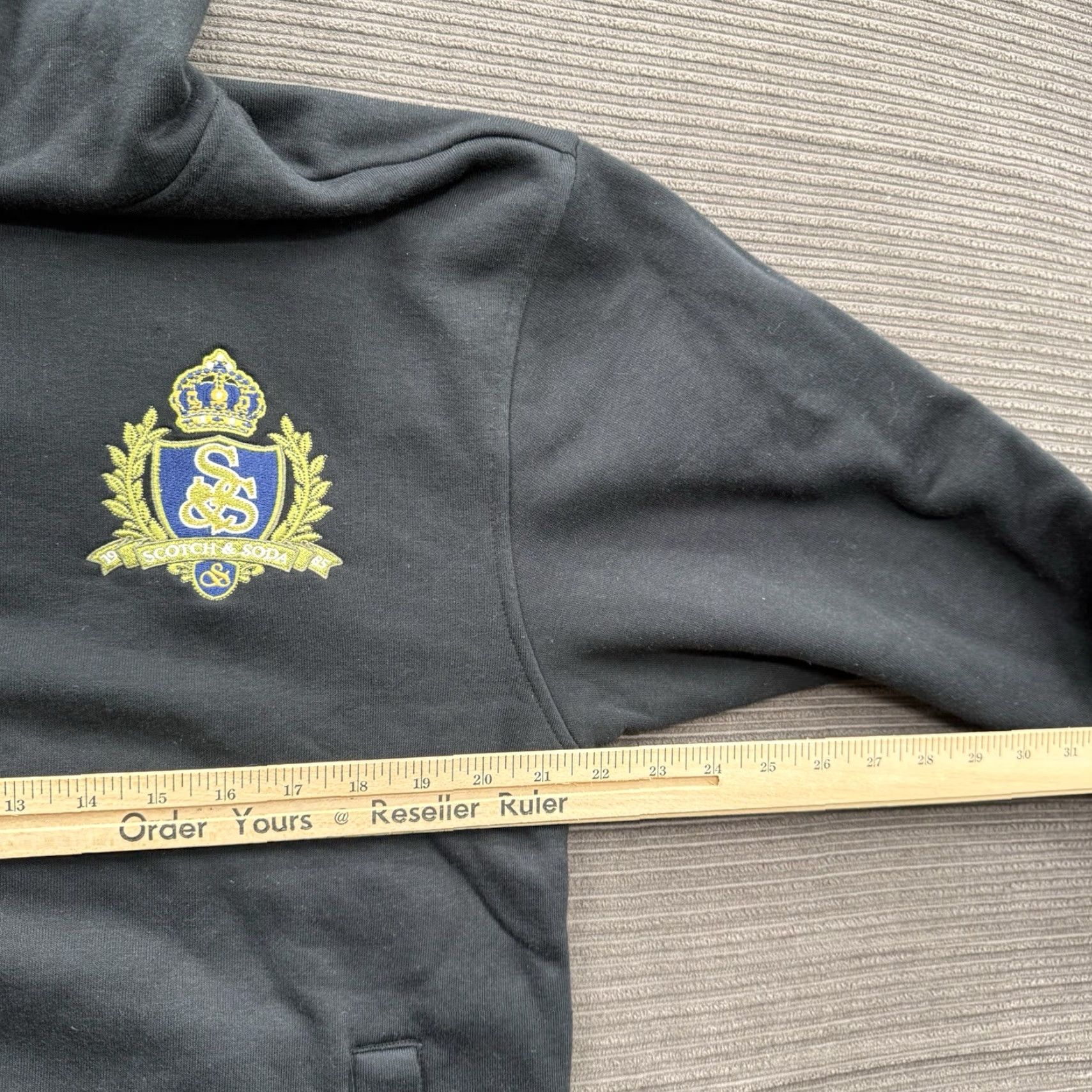 Scotch & Soda Scotch & Soda Relaxed Fit Hoodie Men Medium Black Long Sleeve Fleece Embroidered Logo Pullover Size US M / EU 48-50 / 2 - 6 Thumbnail