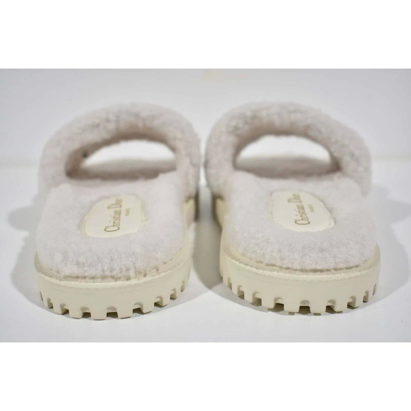 Dior Christian Dior Dway Blue White Shearling Fur Logo Chunky Size US 11 / IT 41 - 11 Thumbnail