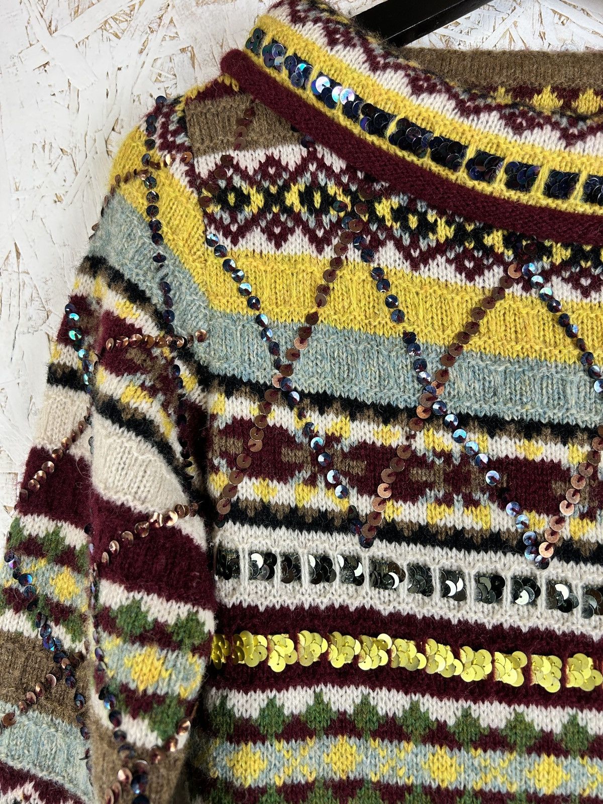 Jean Paul Gaultier Jean Paul Gaultier AW 1999 Fair Isle Wool Maxi Sweater Dress Size L / US 10 / IT 46 - 4 Thumbnail
