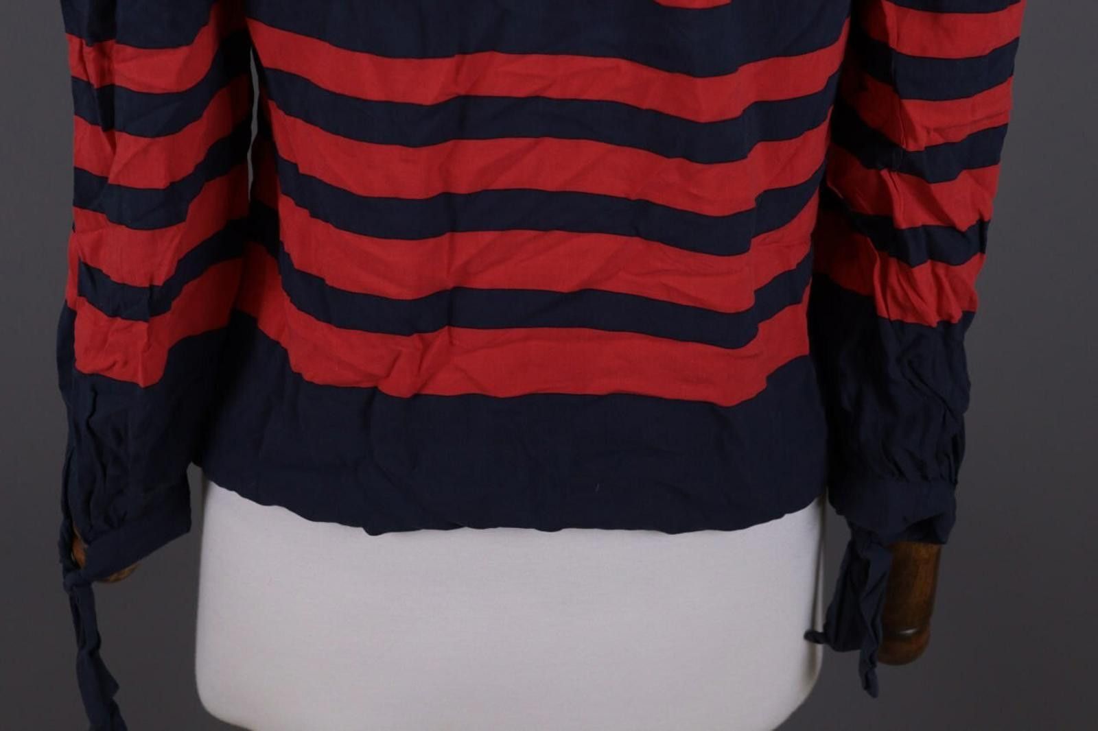 Designer Emily Van Den Bergh Black Striped Blouse Shirt Sz 36 / S Size M / US 6-8 / IT 42-44 - 11 Thumbnail