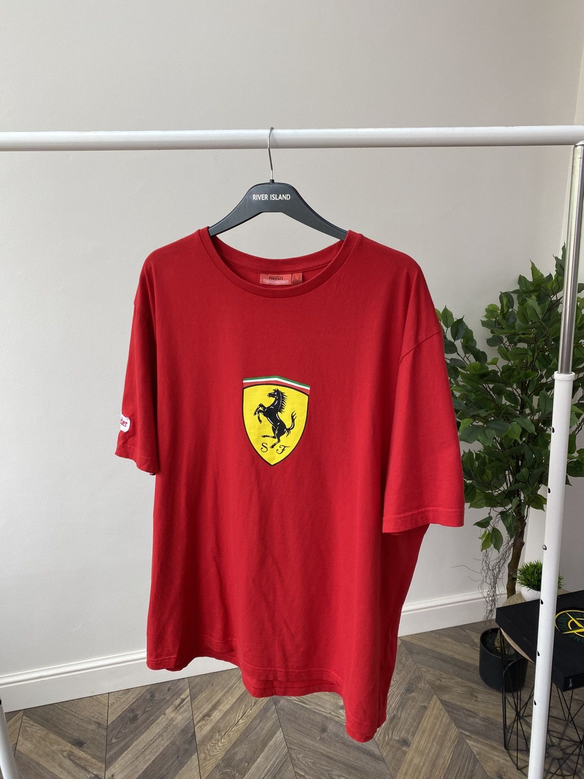 Ferrari × Vintage Vintage Ferrari Big Logo Racing T-Shirt Size US XL / EU 56 / 4 - 1 Thumbnail