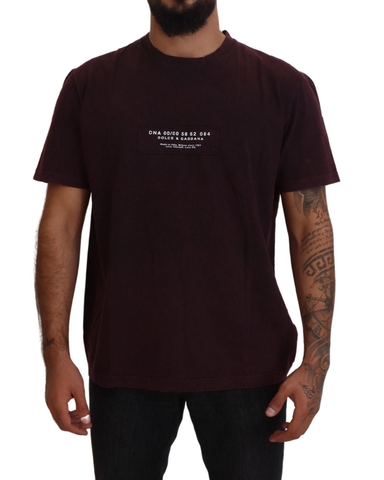 image of Dolce Gabbana Crewneck Short Sleeve T-Shirt in Bordeaux, Men's (Size Medium)