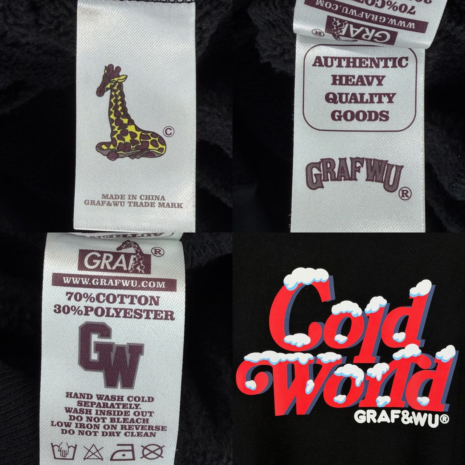 GRAFF Graf Wu Sweatshirt Graphic Print Giraffe Christmas Lights Black XXL Crew Neck Unisex Adults Pullover Knit Heavyweight Casual Winter Fall Size US XXL / EU 58 / 5 - 9 Thumbnail