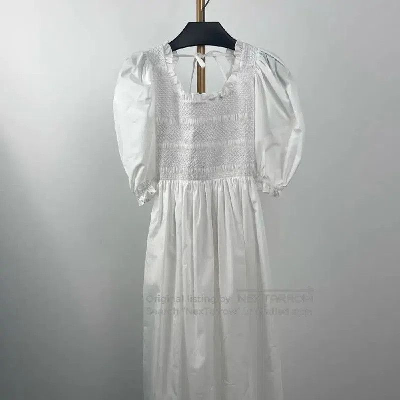Miu Miu Miu Miu White Cotton Dress for Women . Size L / US 10 / IT 46 - 1 Thumbnail