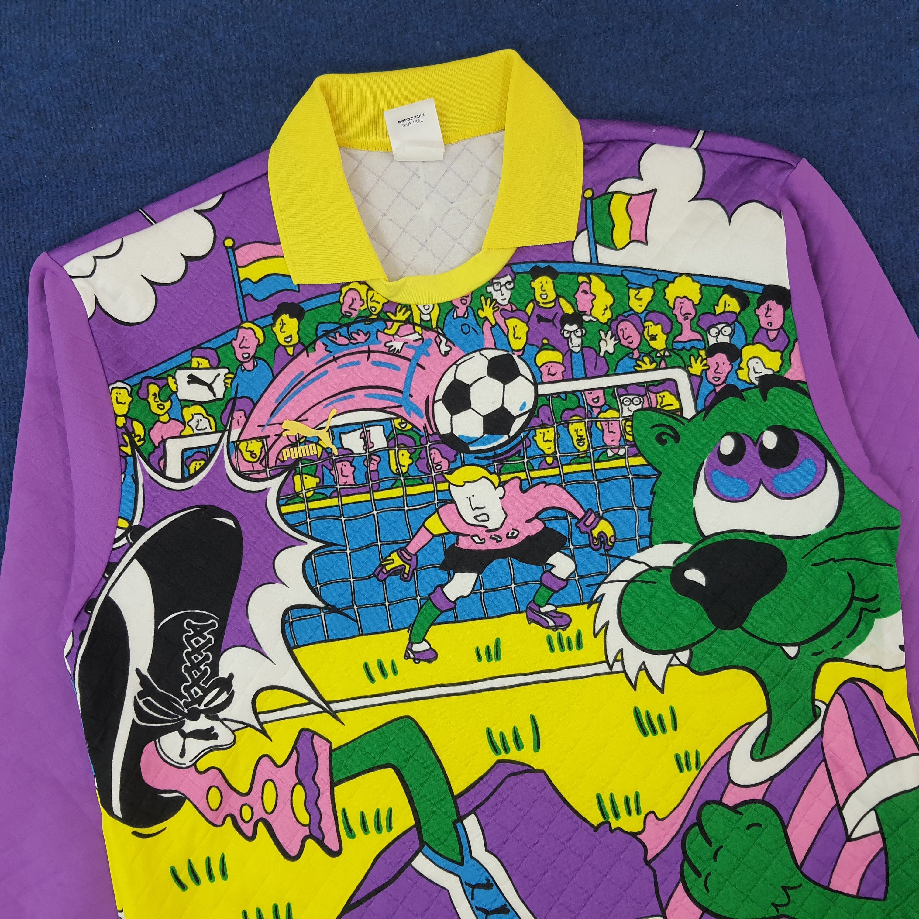 Puma Vintage PUMA Soccer Keeper GK Full Print Polo Shirt C224N11 Size US XL / EU 56 / 4 - 2 Thumbnail
