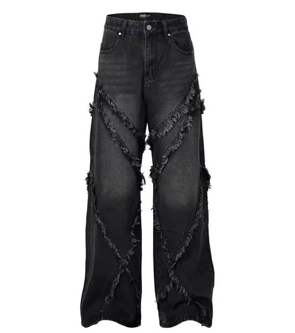 VIBE Vintage Street Punk Hip Hop Washed Raw Hem Loose Fit Jeans Size US 28 / EU 44 - 7 Thumbnail