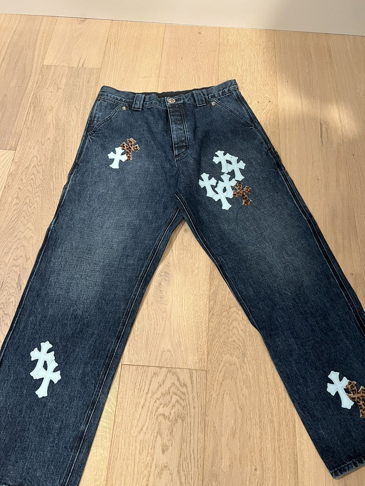 image of Chrome Hearts Carpenter Jeans in Blue, Men's (Size 34)