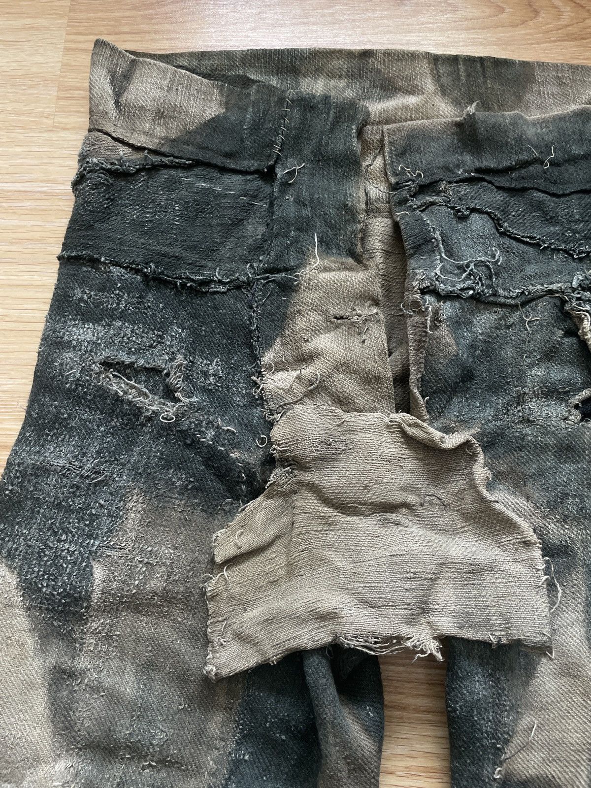 Vintage 1890-1910 Shepherds Pants (hemp + linen Shuttle loom woven) Size US 34 / EU 50 - 8 Thumbnail