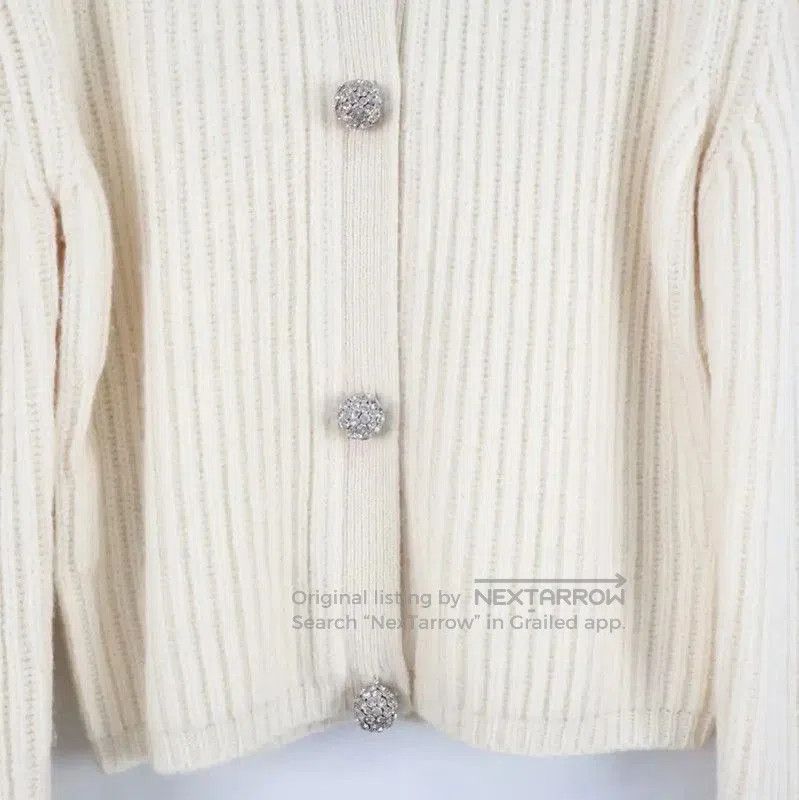 Miu Miu Miu Miu White Wool Women's Cardigan . Size L / US 10 / IT 46 - 4 Thumbnail