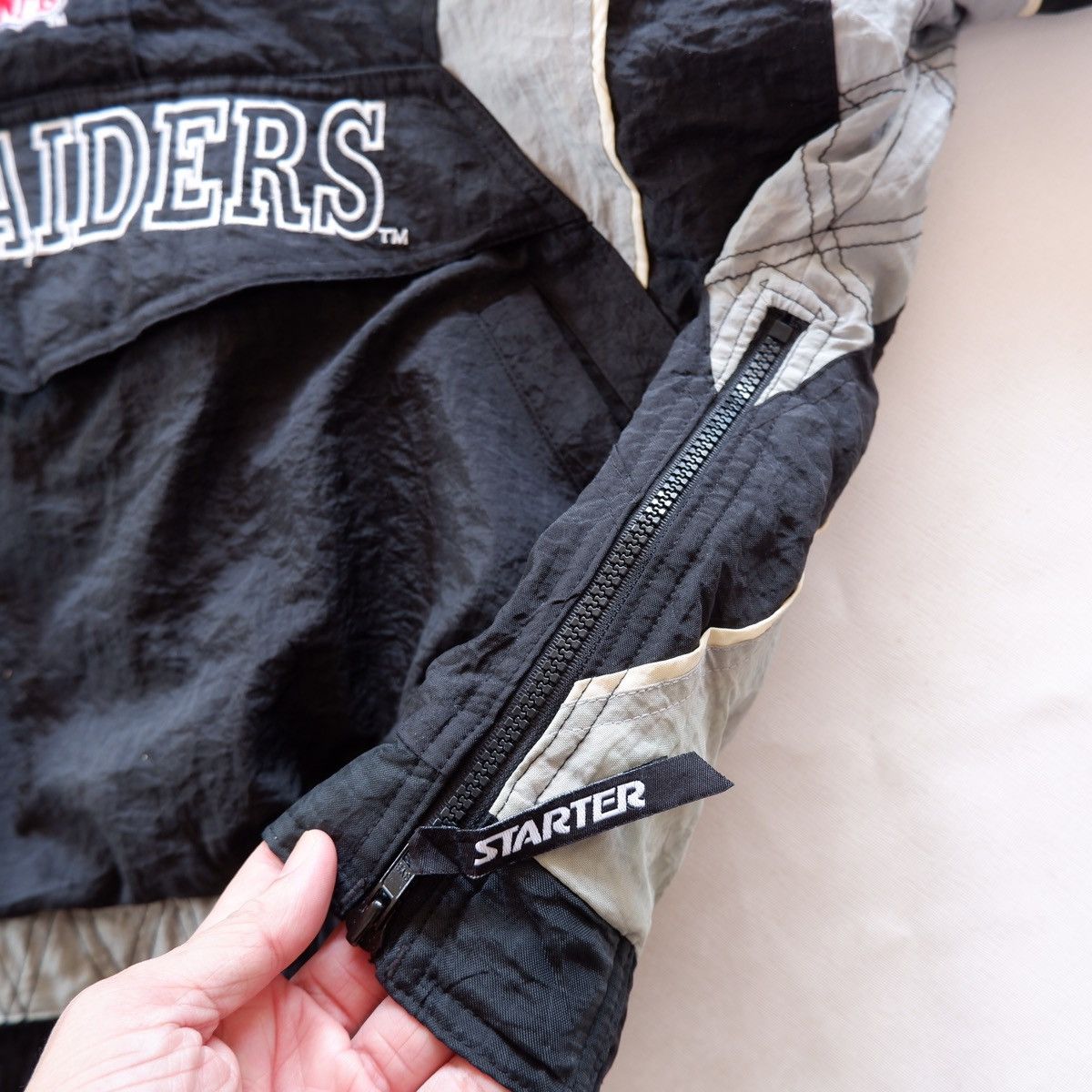 NFL × Starter × Vintage Oakland Raider Starter Half Zip Jacket Size US L / EU 52-54 / 3 - 10 Thumbnail