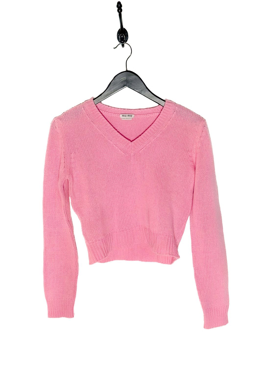 Miu Miu Miu Miu Bubblegum Pink Cropped Cashmere Sweater Size S / US 4 / IT 40 - 1 Thumbnail