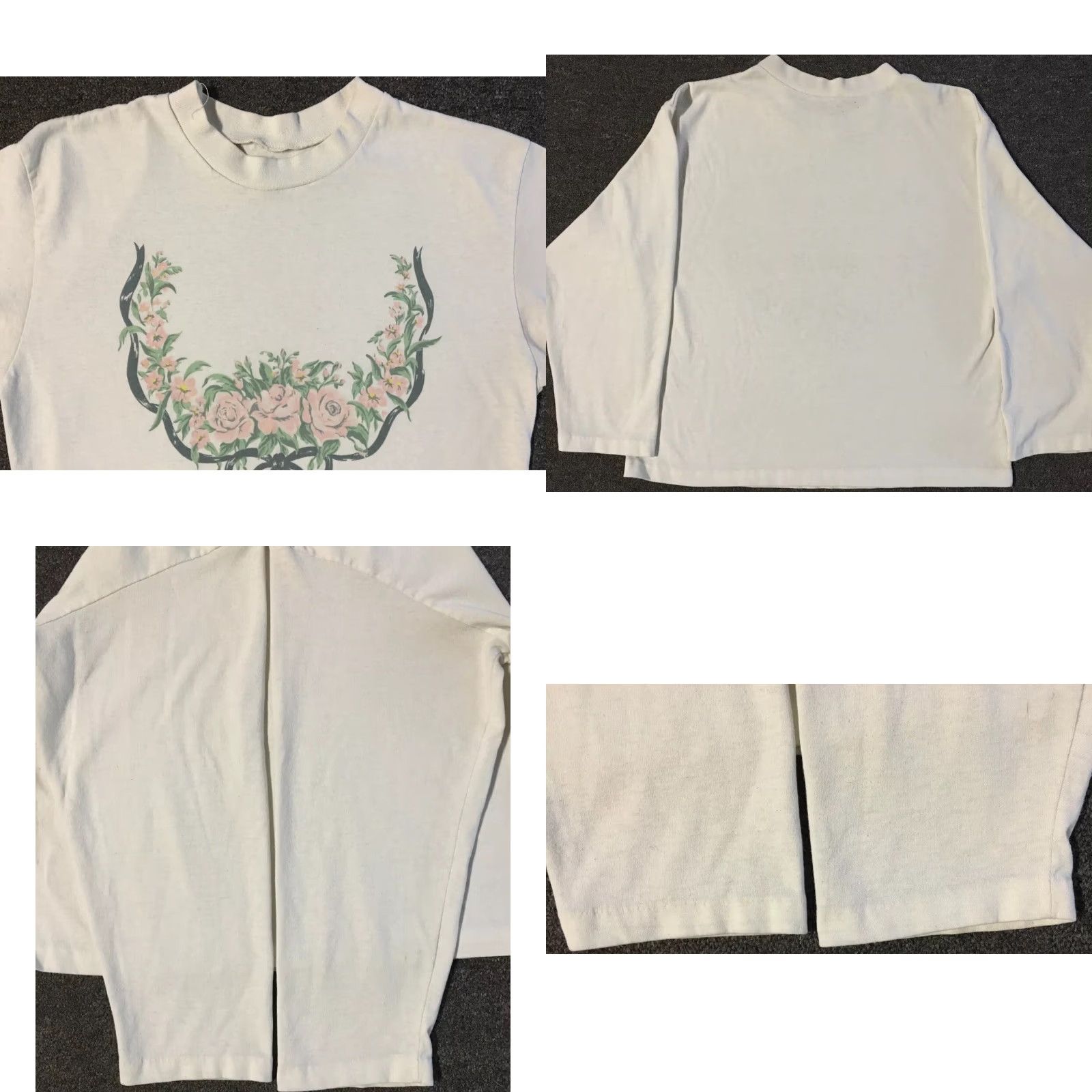 Vintage VINTAGE 90s Flower Art Faded Shirt M White Abstract Beach Grunge Vaporwave 80s Size M / US 6-8 / IT 42-44 - 8 Thumbnail