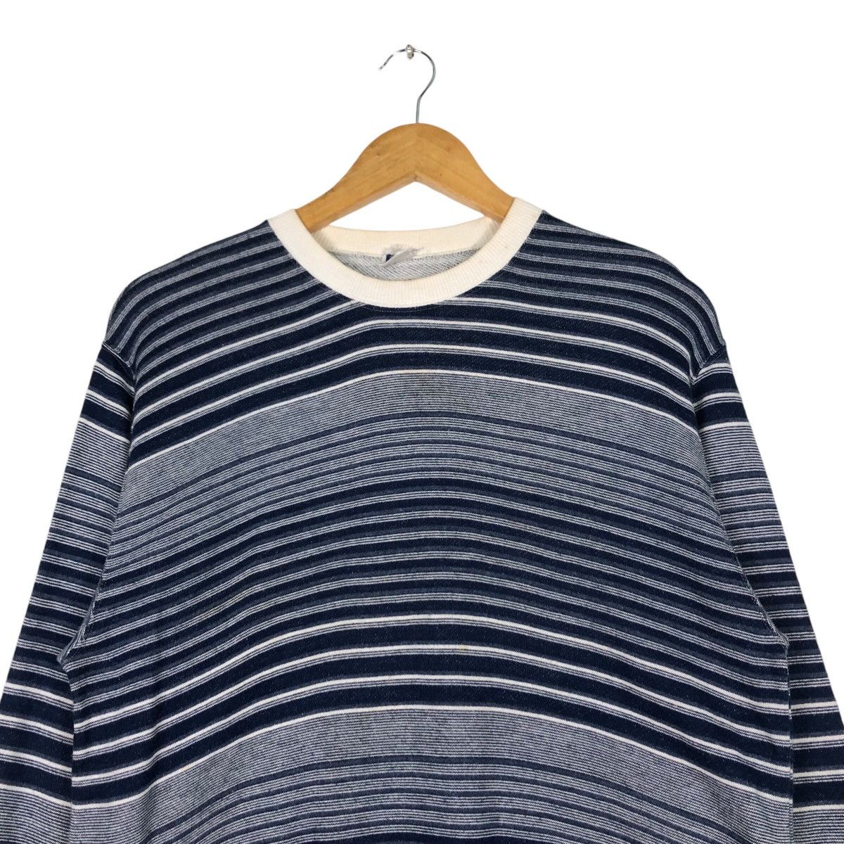 Japanese Brand × Vintage Japanese Brand Sweatshirt Stripe Rare 90s Collection Small Size US M / EU 48-50 / 2 - 2 Thumbnail
