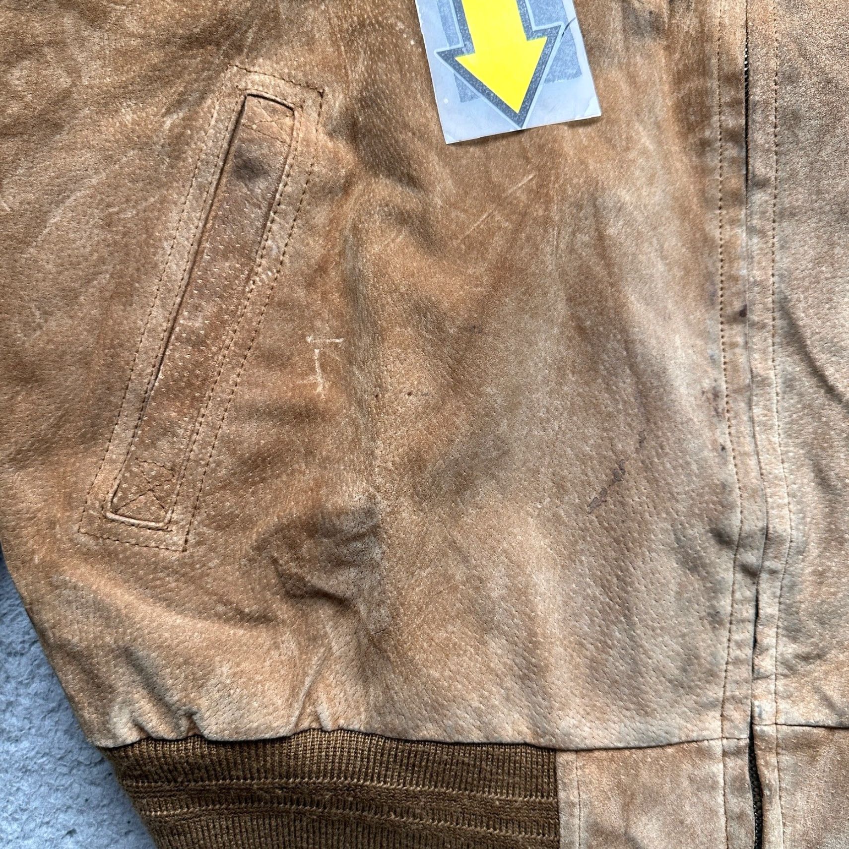 Vintage VINTAGE Outdoor Exchange Suede Leather Bomber Jacket Mens XLT Zip Lined Brown Jacket Size US XL / EU 56 / 4 - 7 Thumbnail