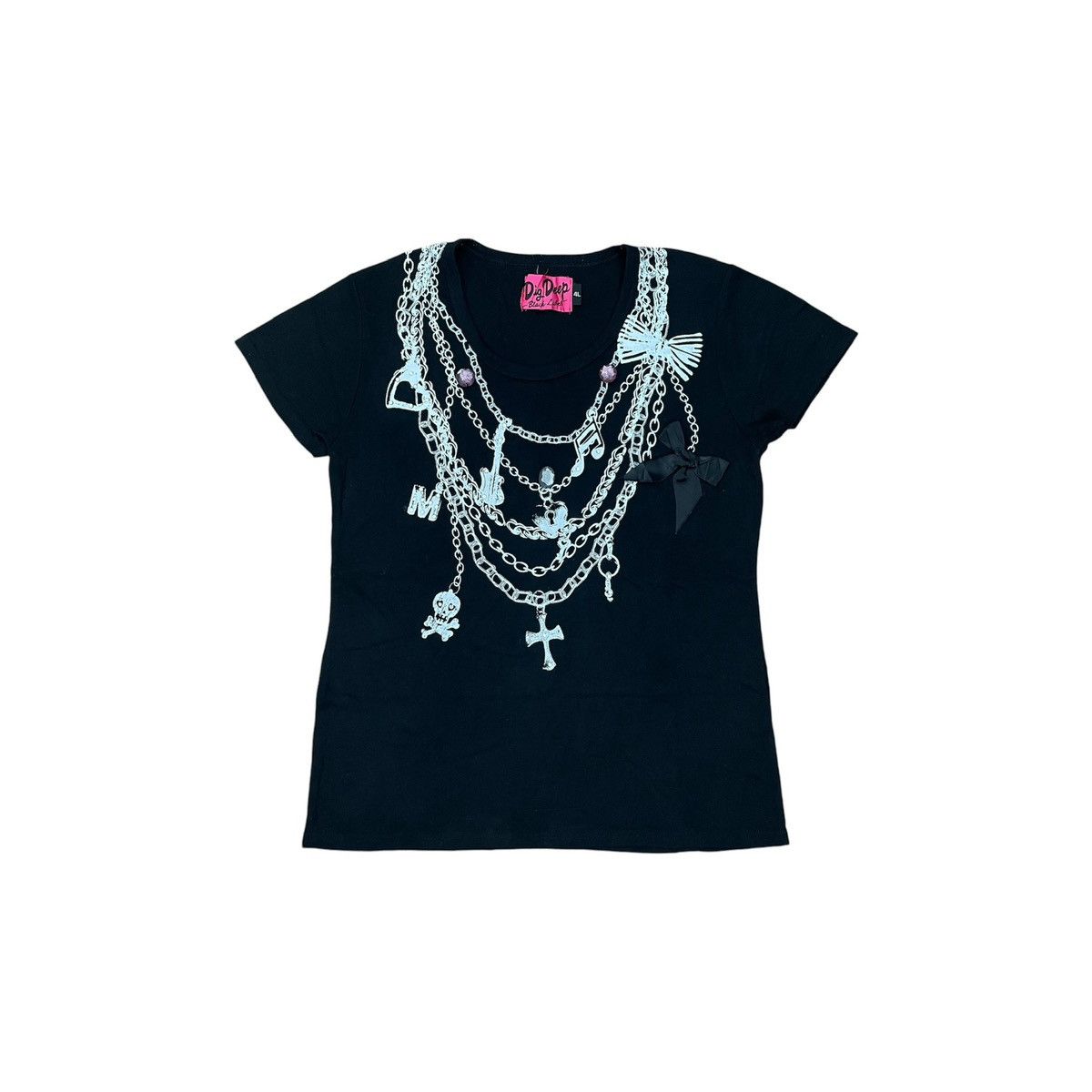 If Six Was Nine × Japanese Brand × Le Grande Bleu (L.G.B.) Black Necklace Gothic Punk Grunge Styled Tee Size M / US 6-8 / IT 42-44 - 1 Thumbnail