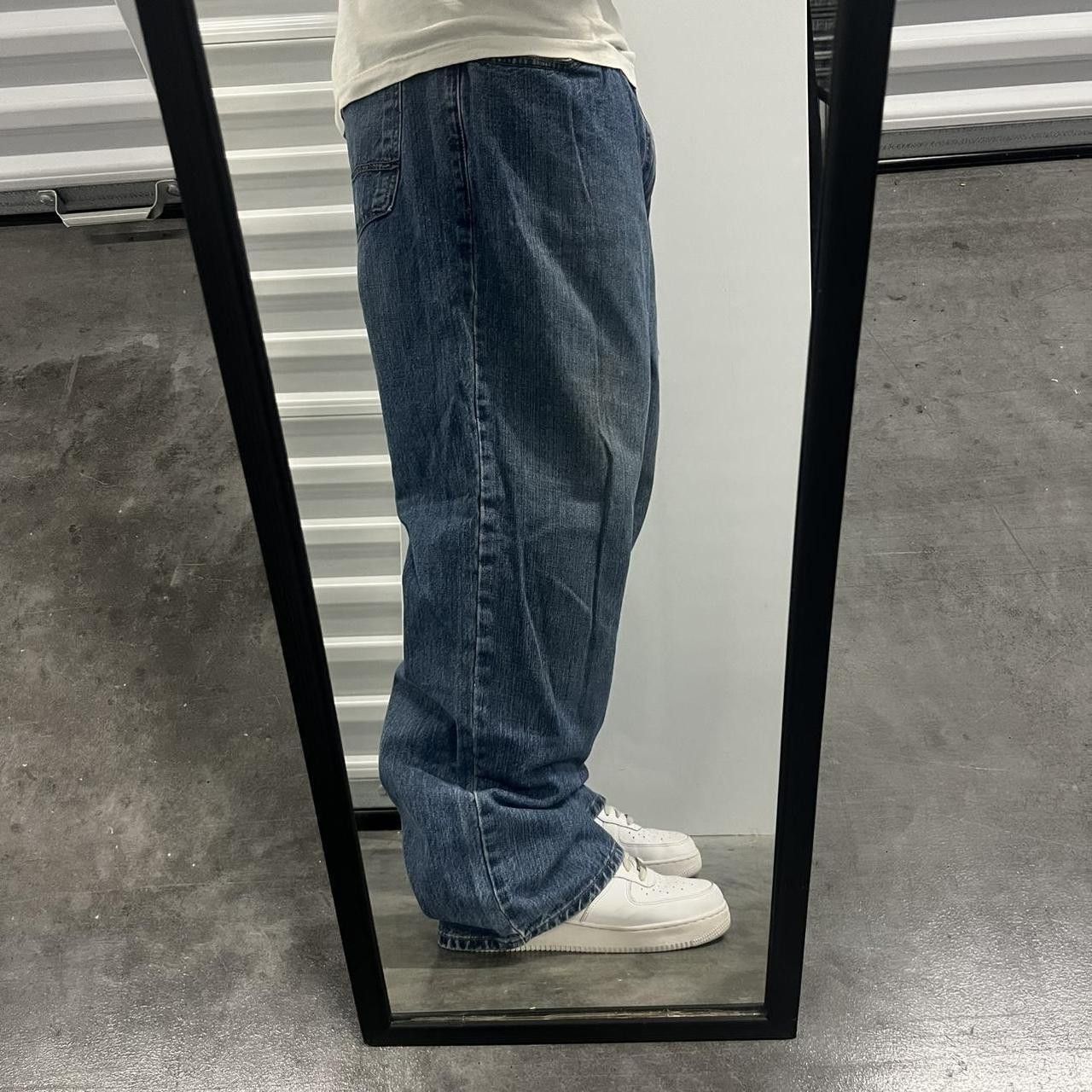 Vintage Vintage Y2K/2000s Super Baggy WideLeg Medium Blue Wash Denim Jeans! Size US 40 / EU 56 - 2 Thumbnail