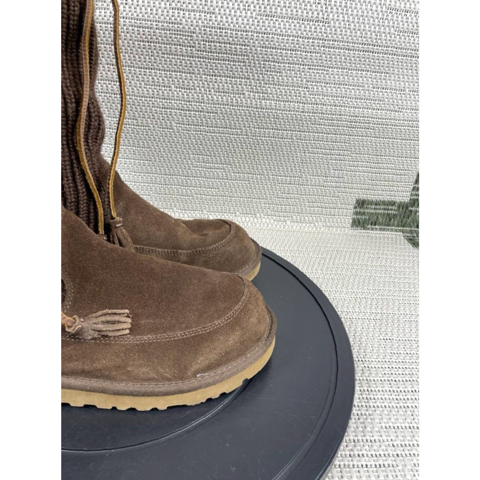Ugg Ugg Boots Mens Size 6 Suburb Brown Crochet Knit Sheepskin Mid Calf Winter Snow Size US 6 / IT 36 - 2 Thumbnail