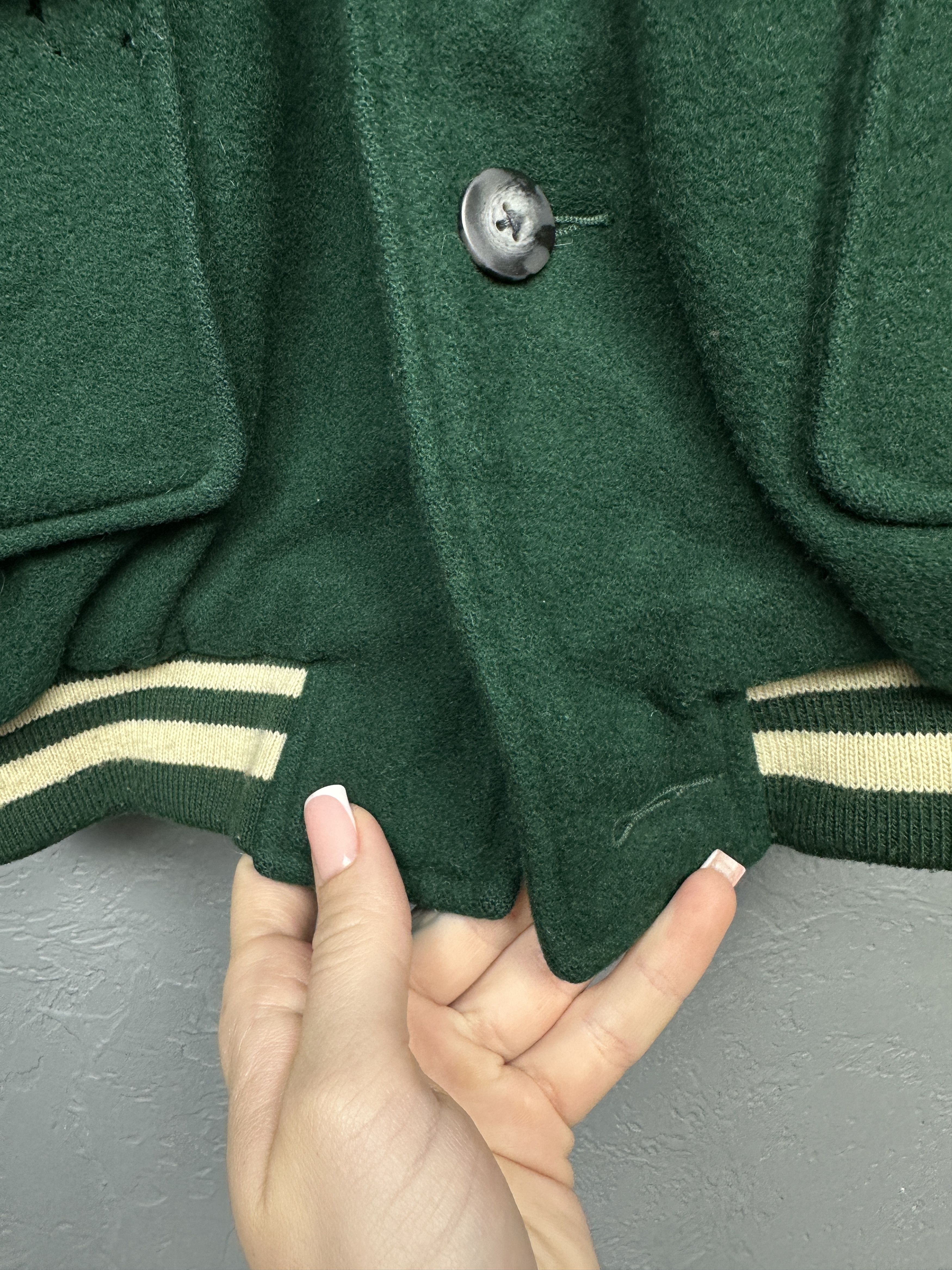 Warner Bros Warner Bros 90s Vintage Mens Varsity Wool Bomber Jacket Size US XS / EU 42 / 0 - 14 Thumbnail