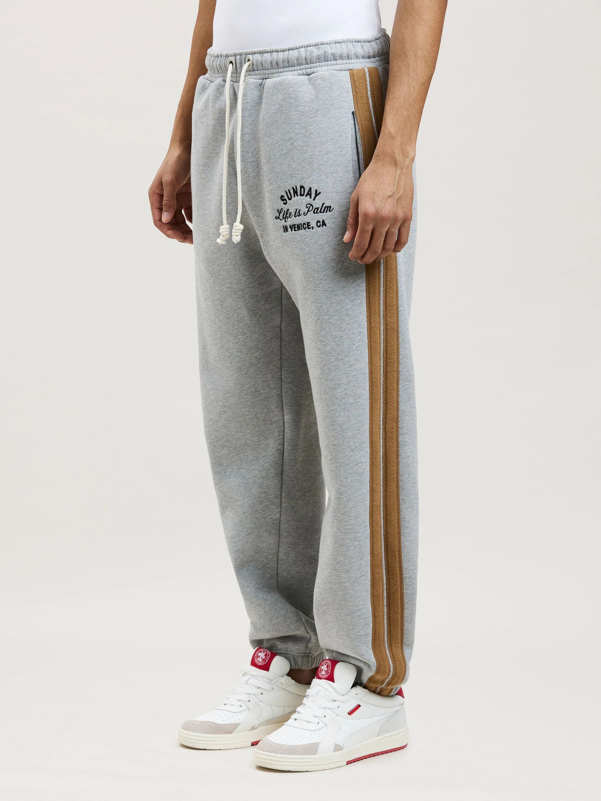 Palm Angels o1gr1nt0425 Sunday Sweatpants & Joggers in Melange Grey Size US 28 / EU 44 - 3 Thumbnail