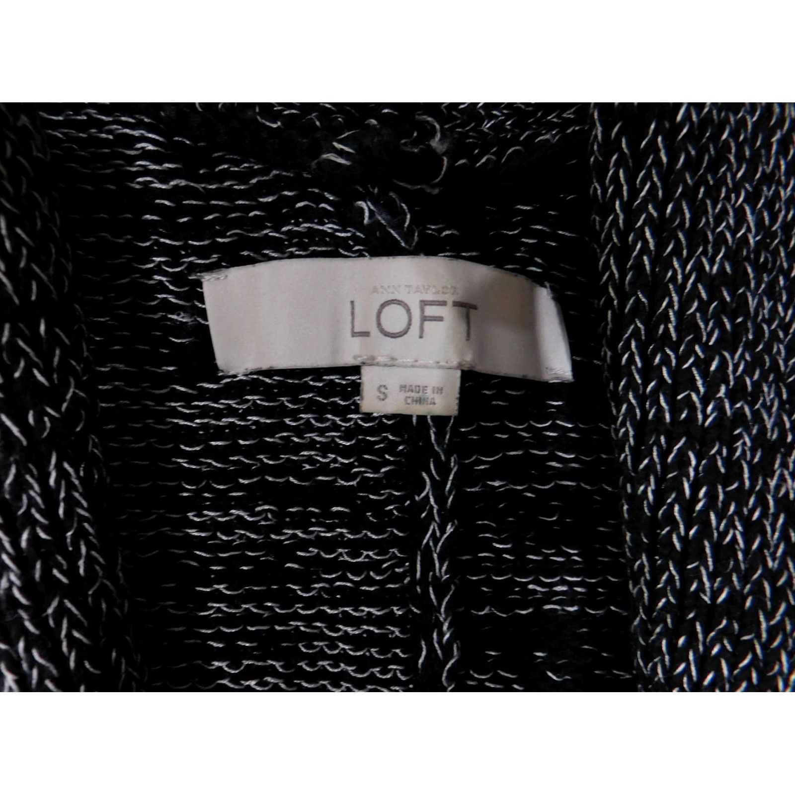 Loft LOFT Cardigan Womens Small Black Gray Short Sleeve Open Front Knit Sweater Size S / US 4 / IT 40 - 4 Thumbnail
