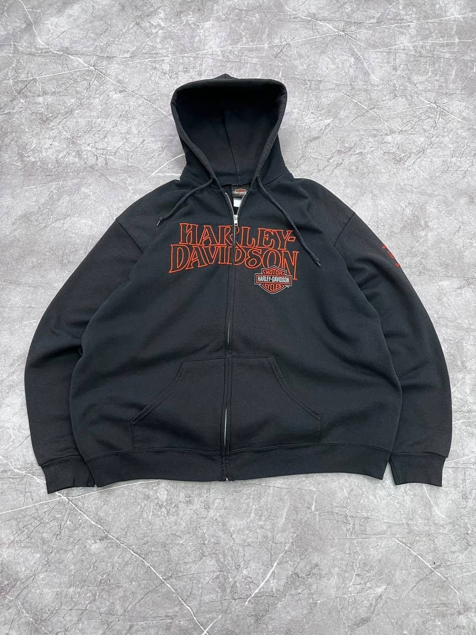 Harley Davidson × Japanese Brand Vintage Y2K BOXY Harley Davidson Printed zip up Hoodie Size US L / EU 52-54 / 3 - 1 Thumbnail