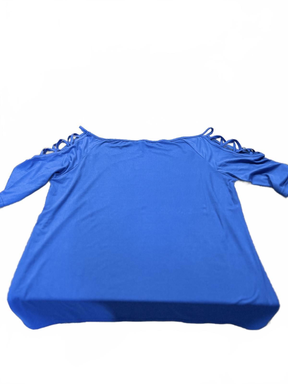 Other Eye Candy Women's Blue Cold Shoulder Top, Size 3X Size 3XL / US 20-22 - 1 Thumbnail