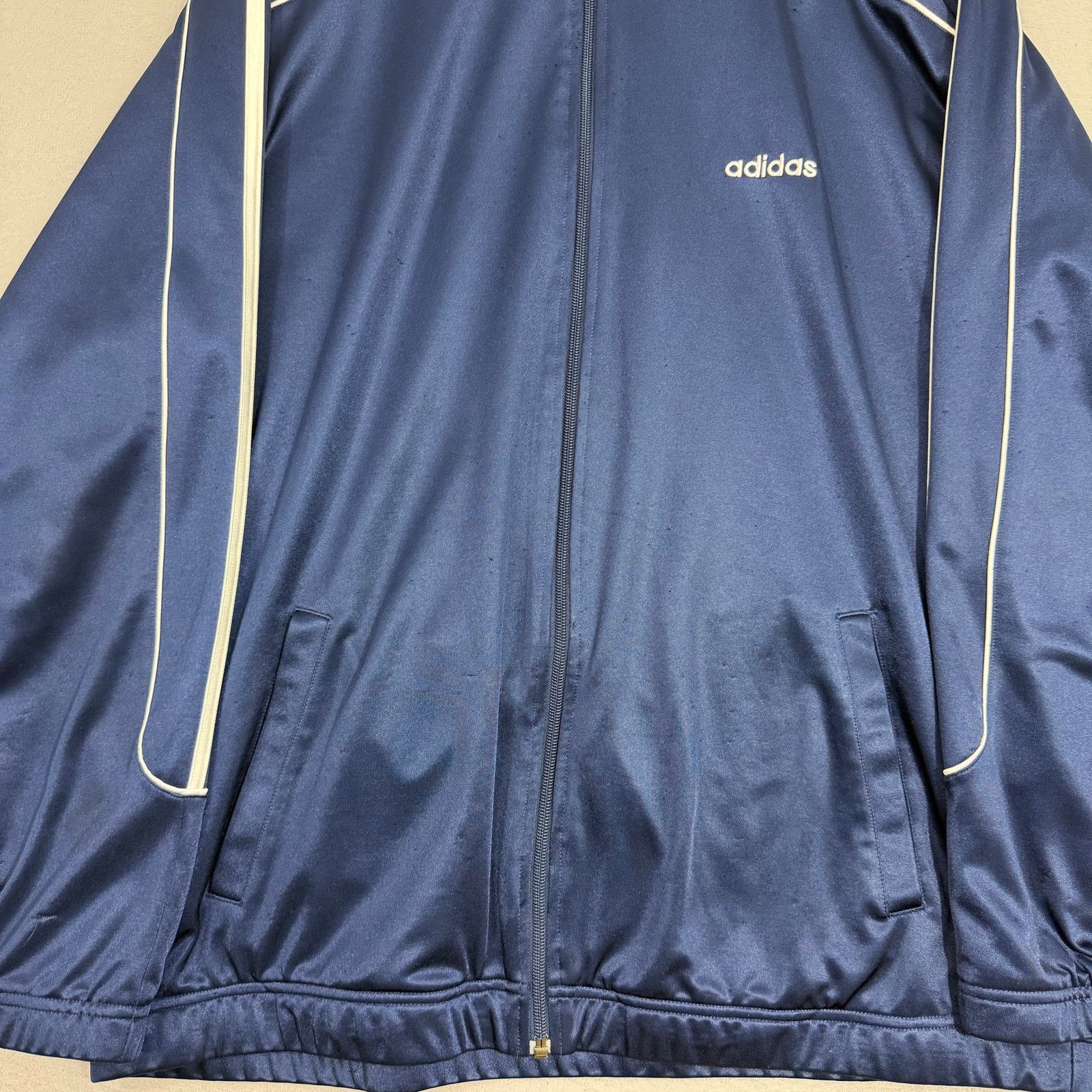 Adidas Vintage Adidas 3 stripe Satin Track Jacket Men's XL Blue Size US XL / EU 56 / 4 - 3 Thumbnail