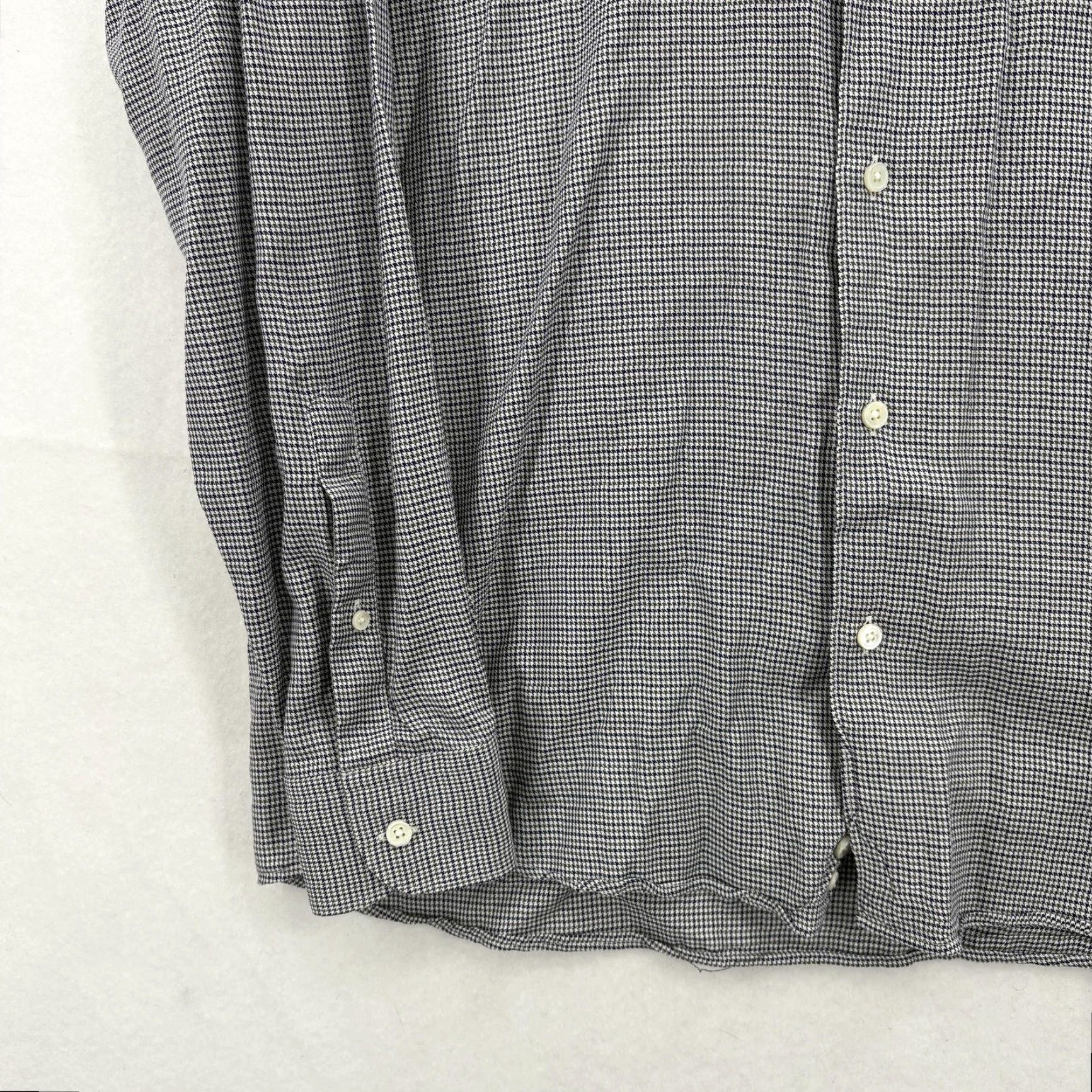 Ermenegildo Zegna Ermenegildo Zegna Shirt Mens Large Blue Gray Houndstooth Dress Casual Button Up Size US L / EU 52-54 / 3 - 4 Thumbnail
