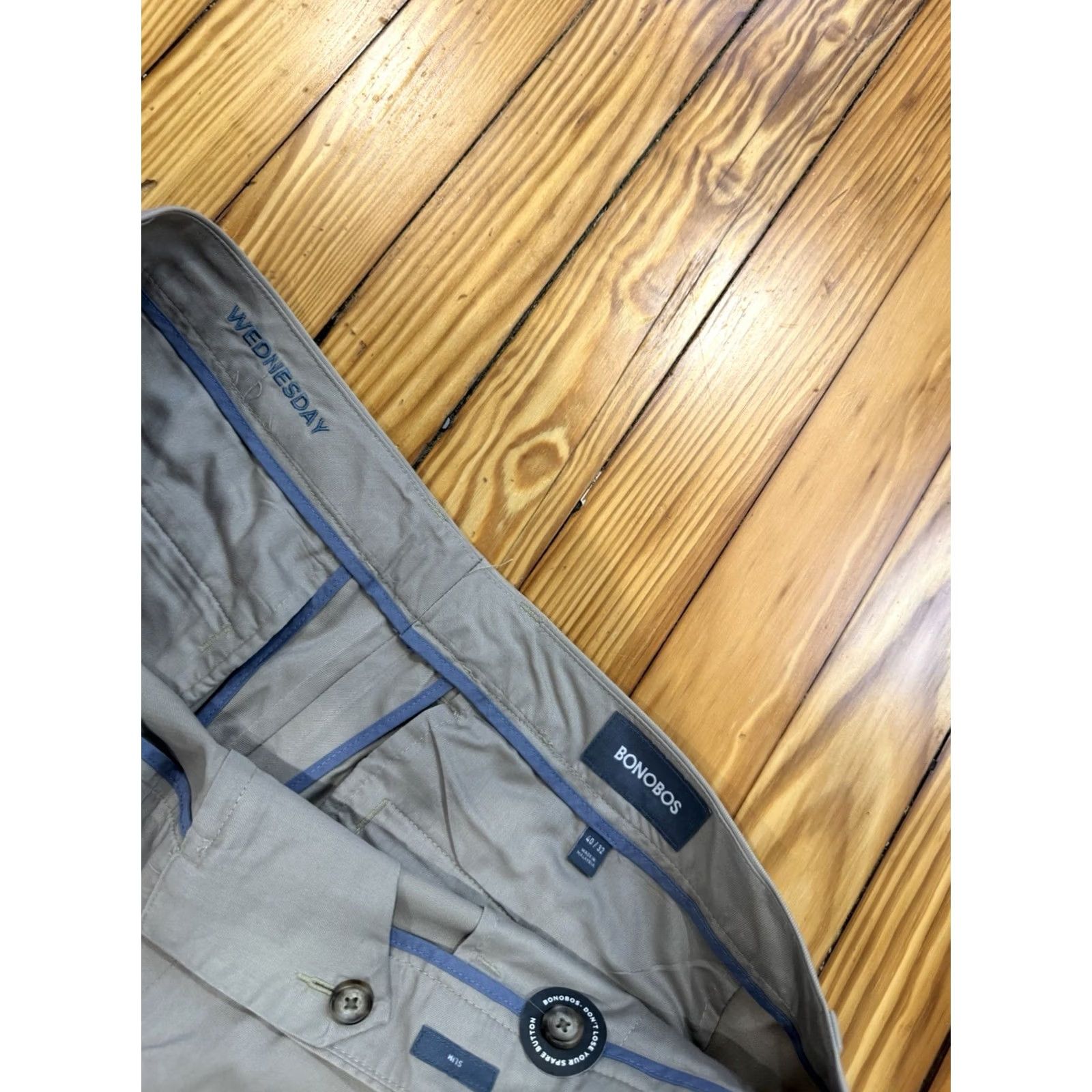 Bonobos Bonobos Weekday Warrior Dress Pants Mens Size 40x32 Beige Straight Leg Knit Cotton Blend Slim Fit Modern Preppy Size US 40 / EU 56 - 3 Thumbnail