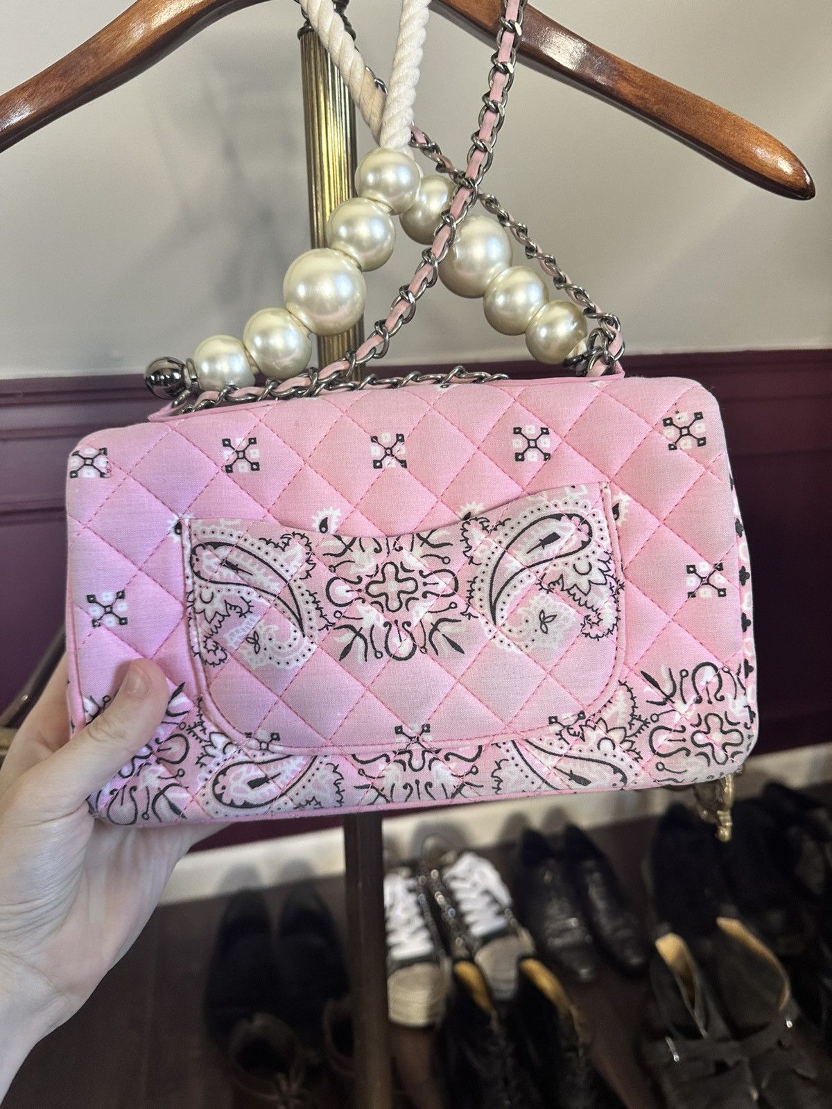 READYMADE Upcycled pink bandana Japan rope chain handbag shoulder bag Size ONE SIZE - 8 Thumbnail