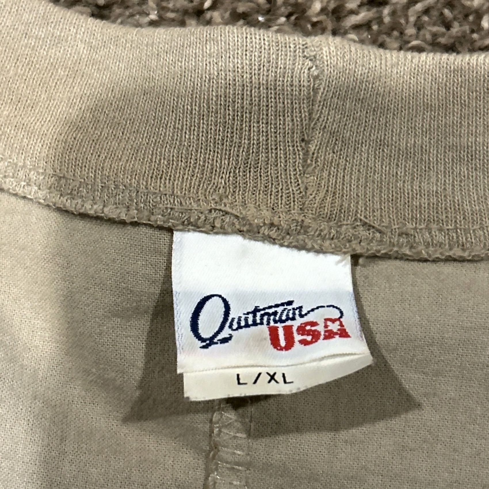 Vintage VINTAGE Quitman USA Cardigan Womens L/XL Khaki Knit Button Pockets 80s Real US Made Beige 80s Womens Size L / US 10 / IT 46 - 3 Thumbnail