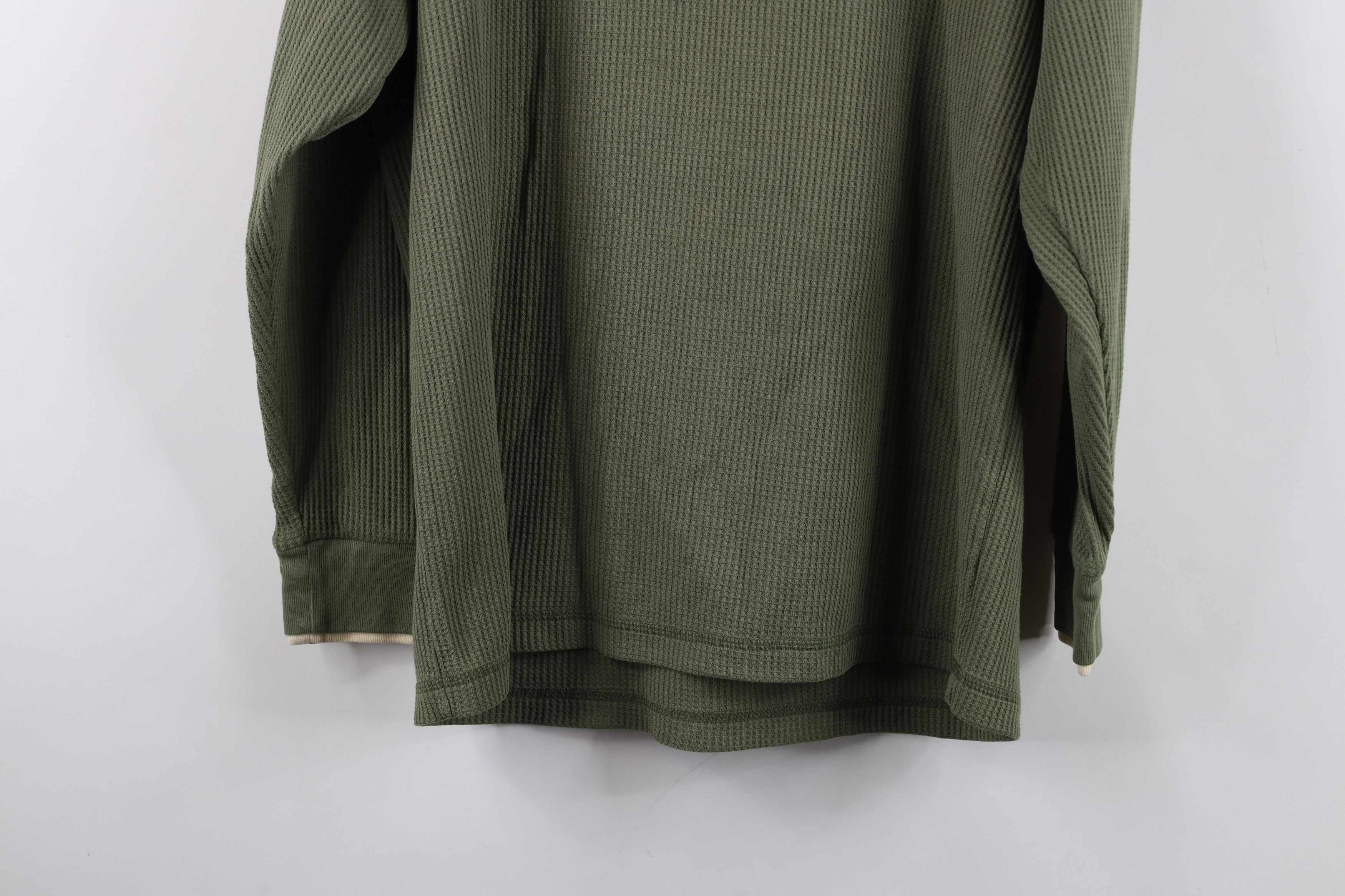 Vintage Vintage 90s Streetwear Thermal Knit Henley T-Shirt Green Size L / US 10 / IT 46 - 12 Thumbnail