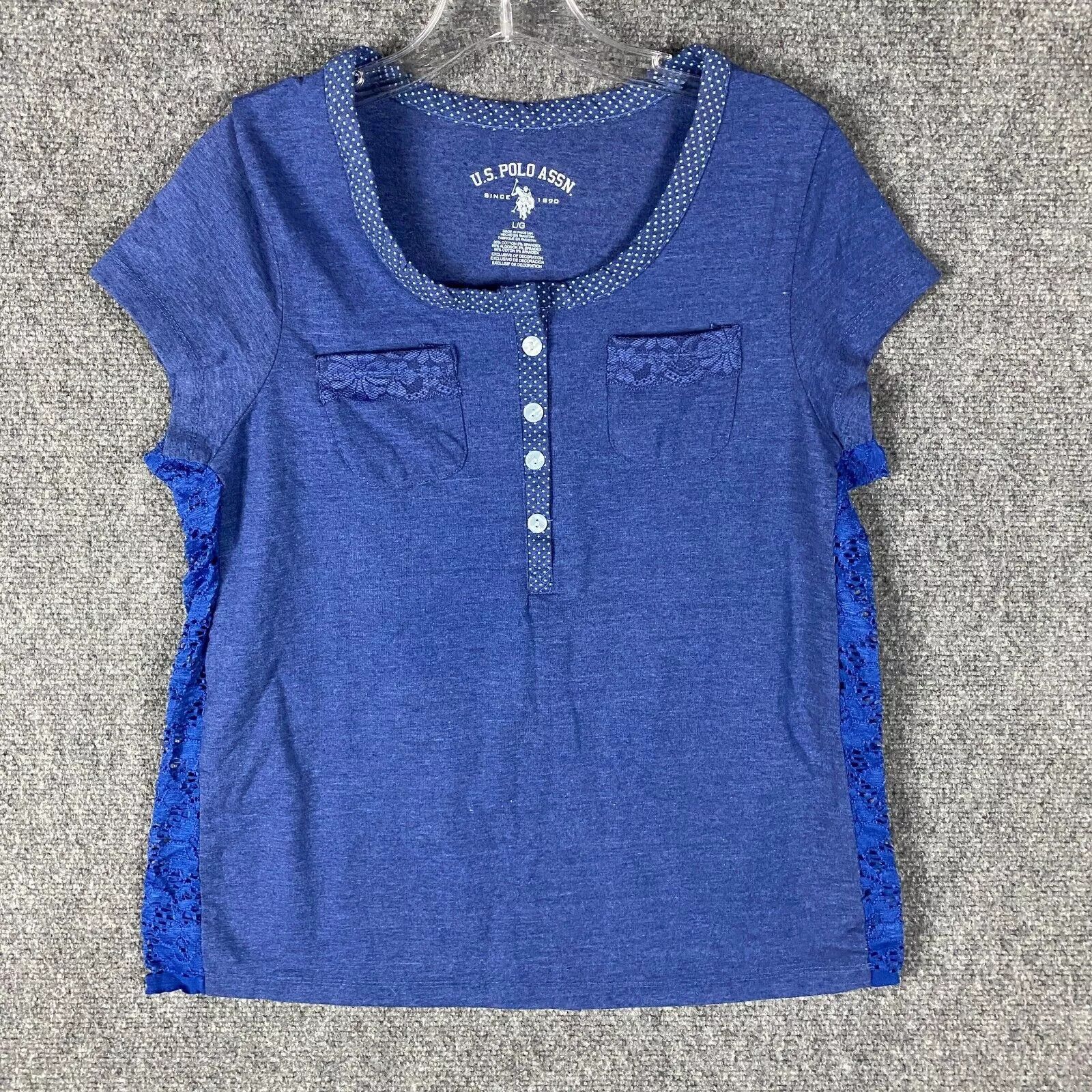 U.S. Polo Assn. U.S. Polo Assn Sleep Shirt Henley Women's Large Short Sleeve Size L / US 10 / IT 46 - 1 Thumbnail