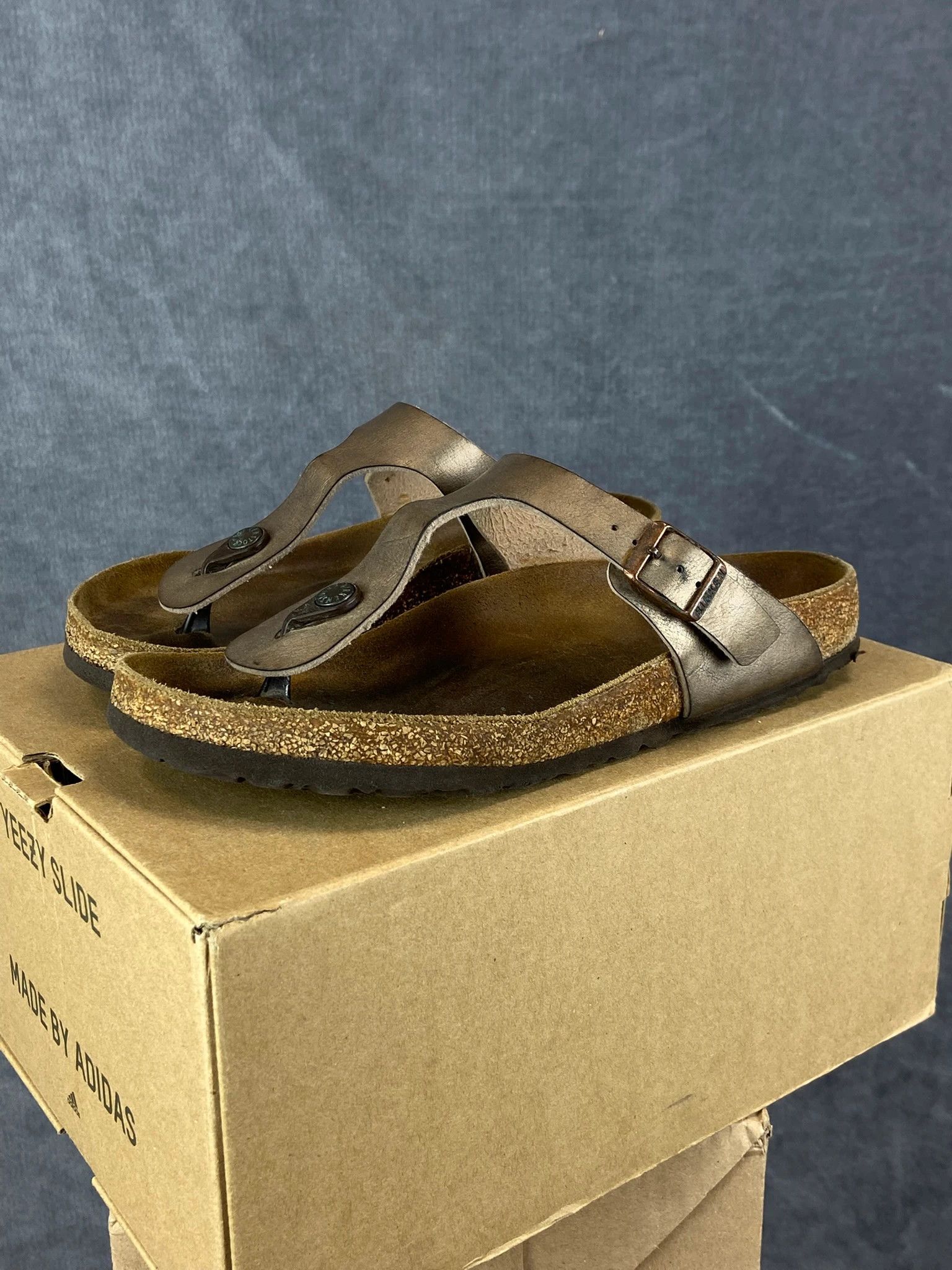 Birkenstock Birkenstock Green Leather Sandals Comfort Size US 5.5 / EU 38 - 1 Thumbnail
