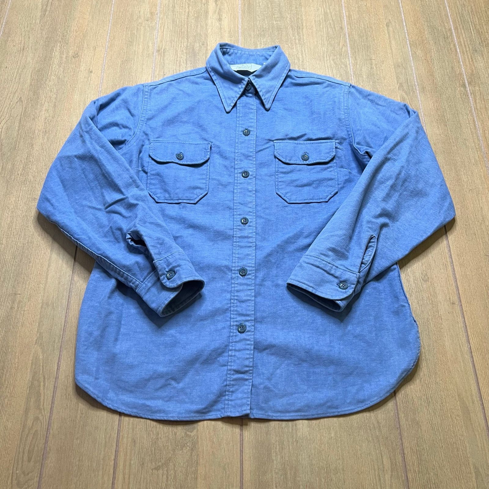Woolrich Woolen Mills Vintage Woolrich Blue Chamois Cloth Work Shirt Women’s L USA Size L / US 10 / IT 46 - 1 Thumbnail